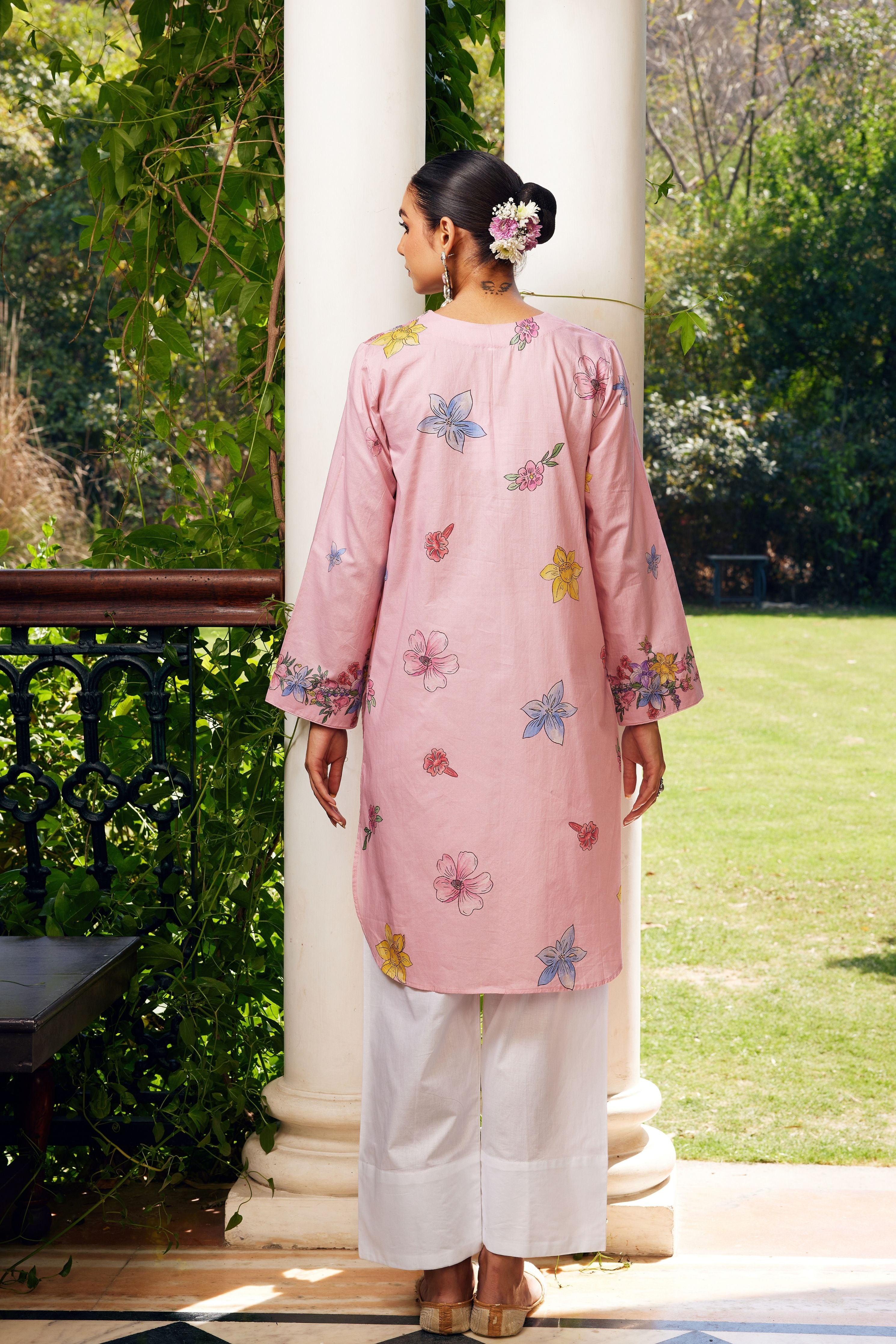 Blush Pink Gulzaar Short Kurta Set