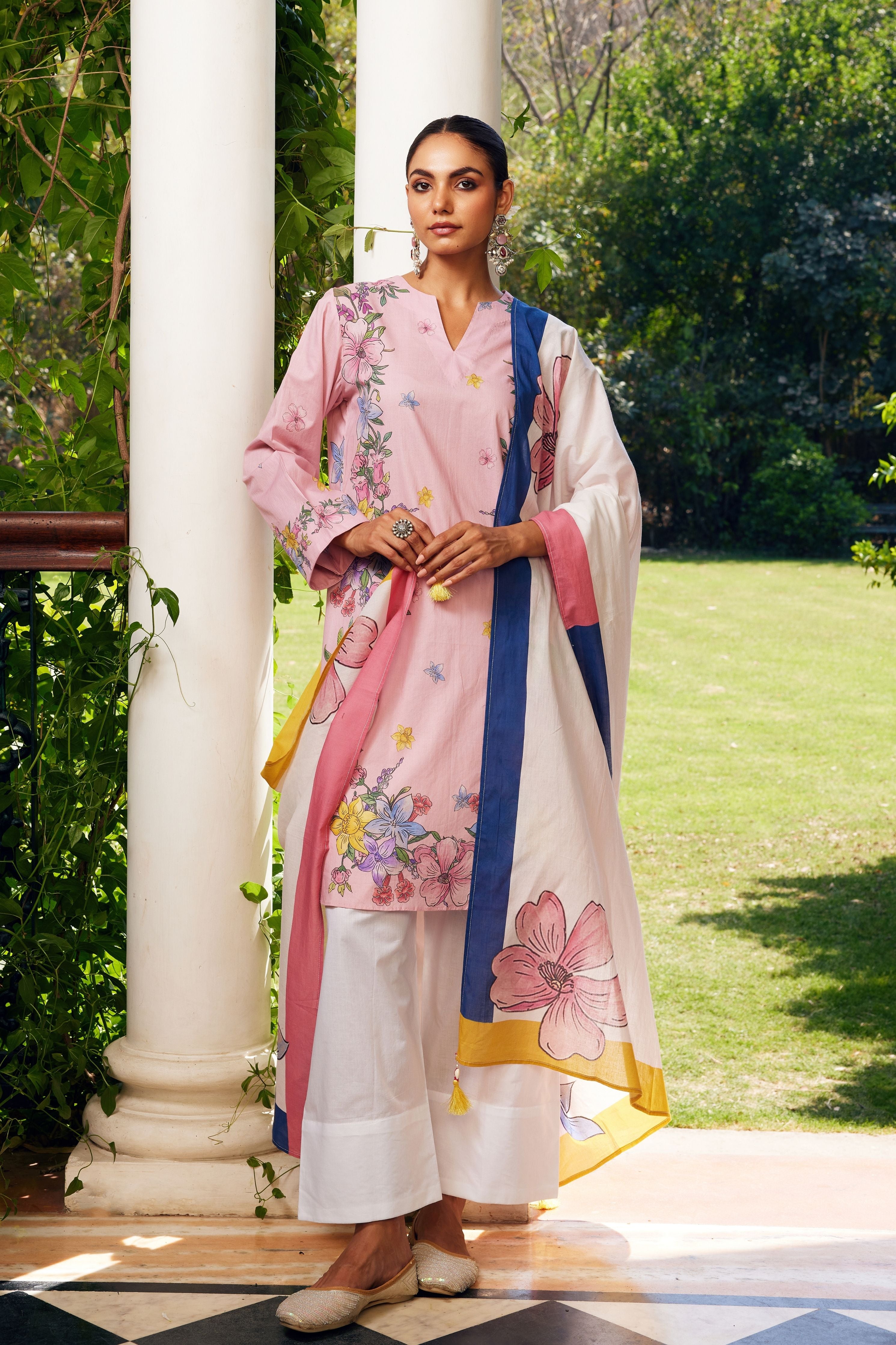 Blush Pink Gulzaar Short Kurta Set