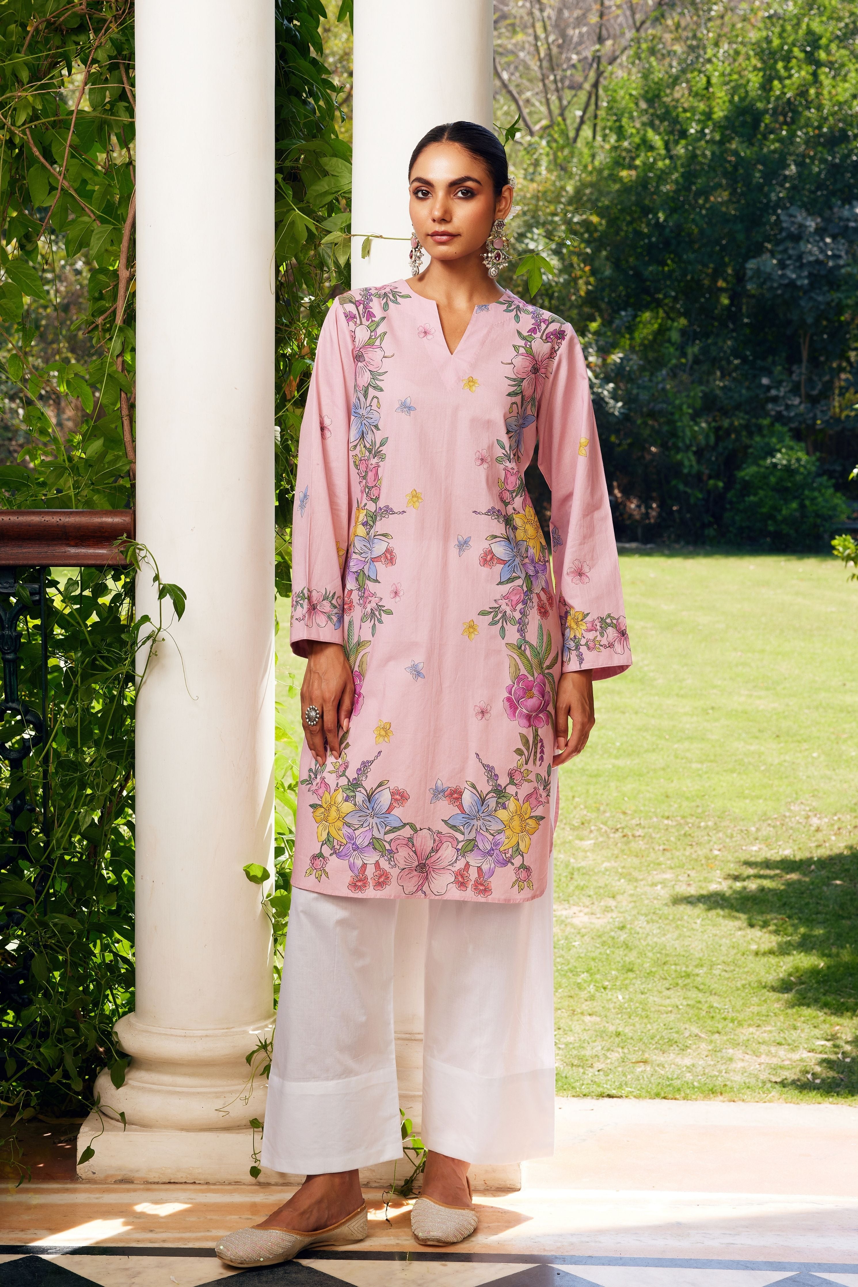 Blush Pink Gulzaar Short Kurta Set