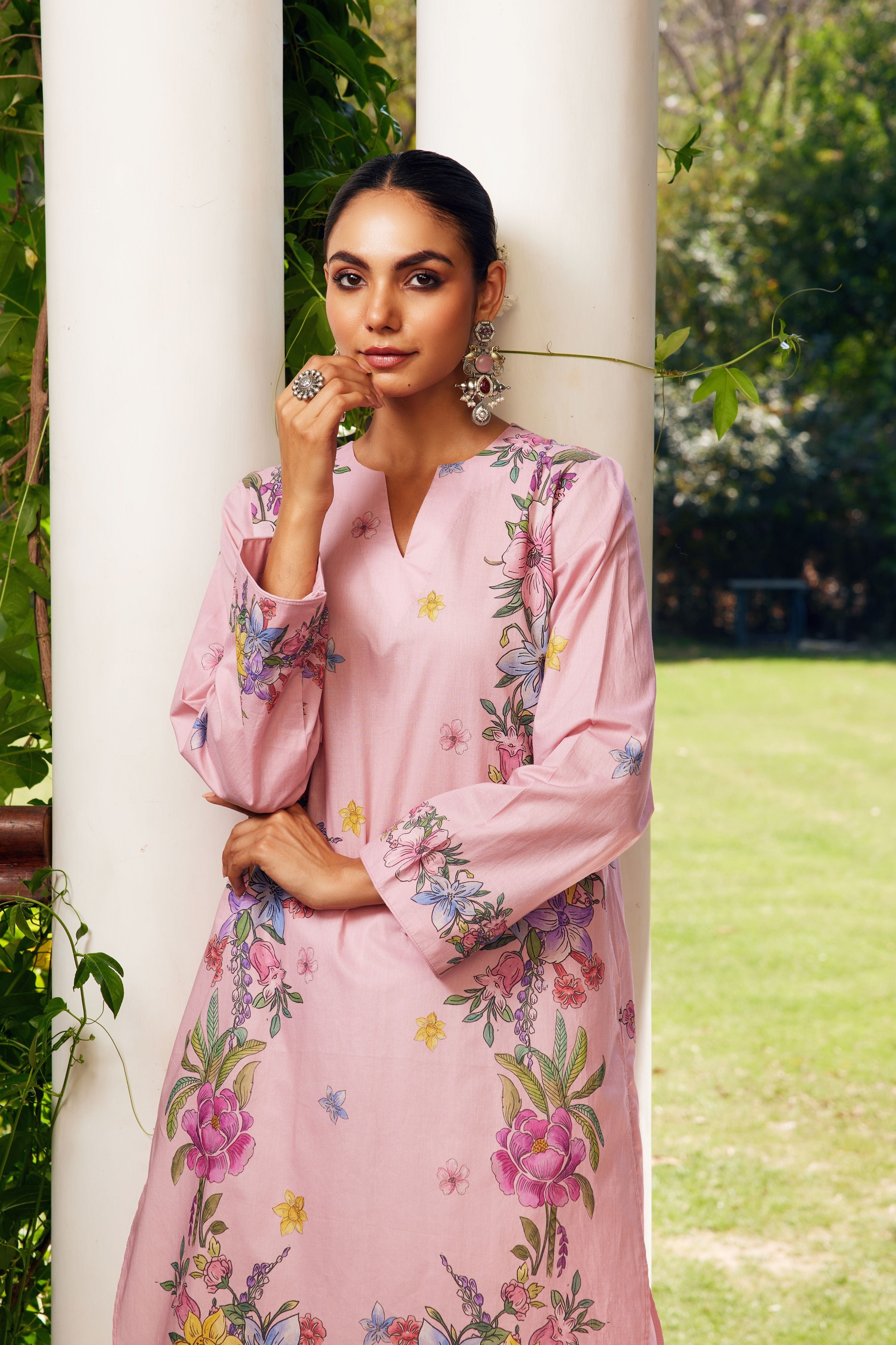 Blush Pink Gulzaar Short Kurta Set
