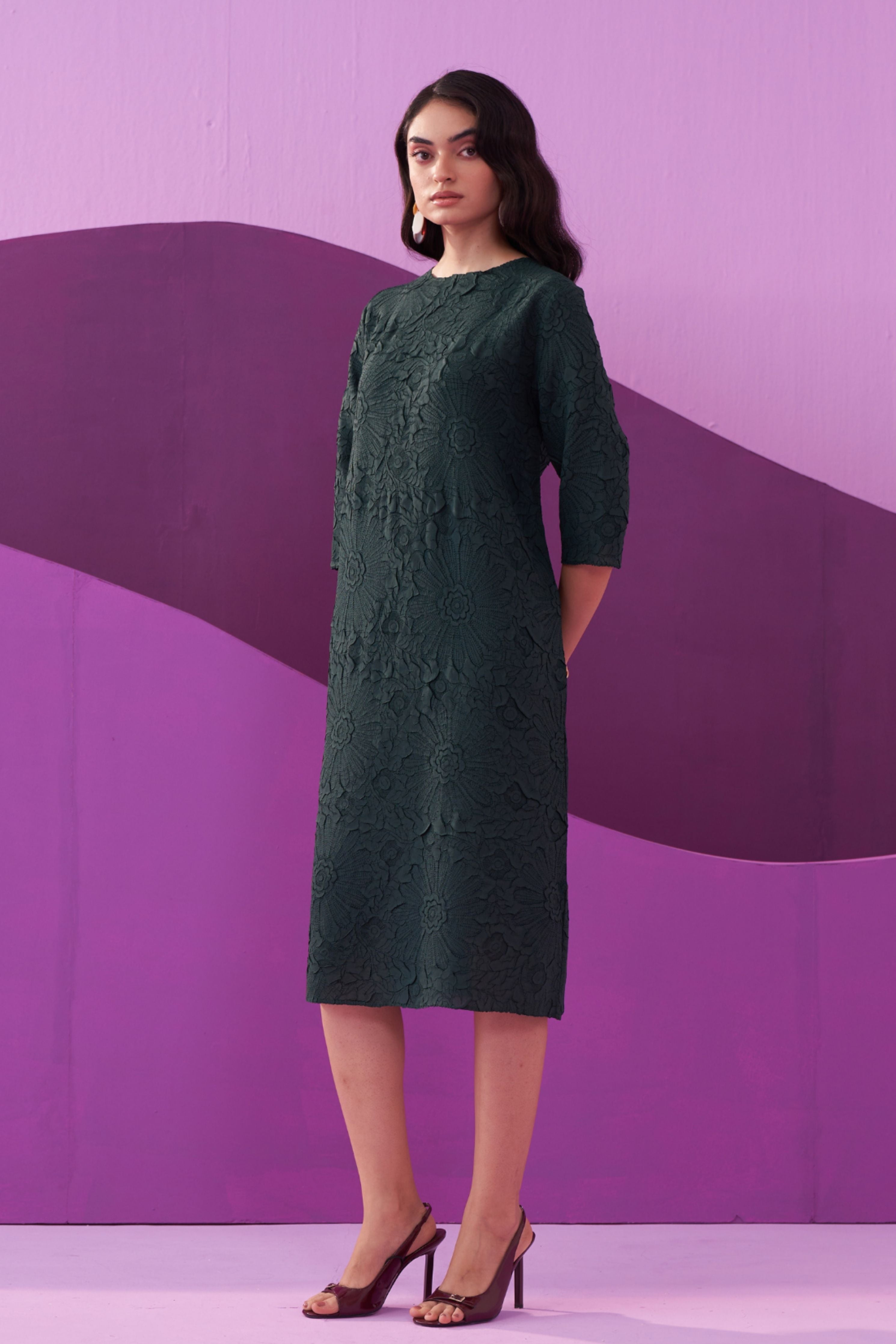 Bottle Green Campania Dress