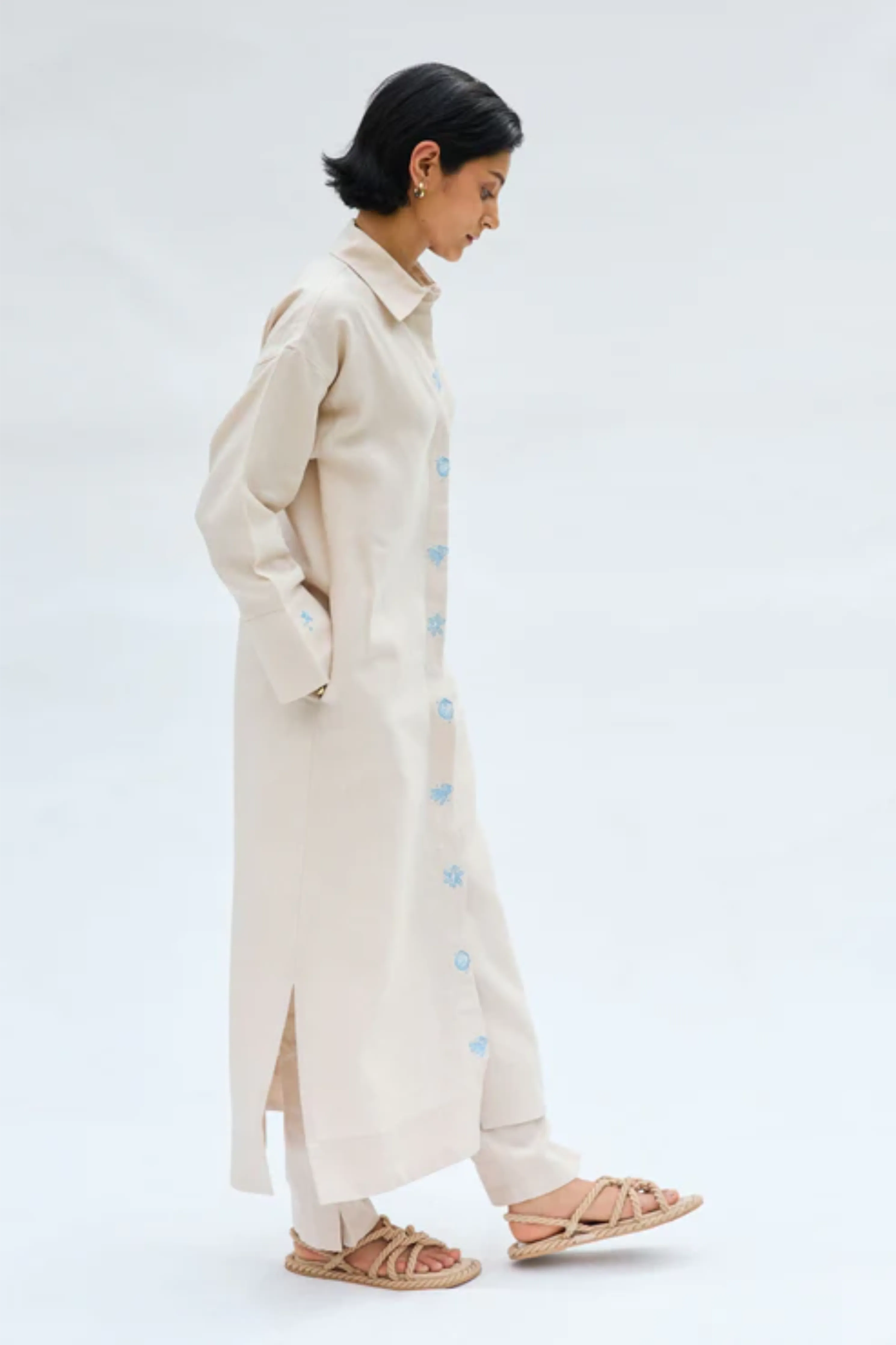 Breezy Tide Linen Kurta
