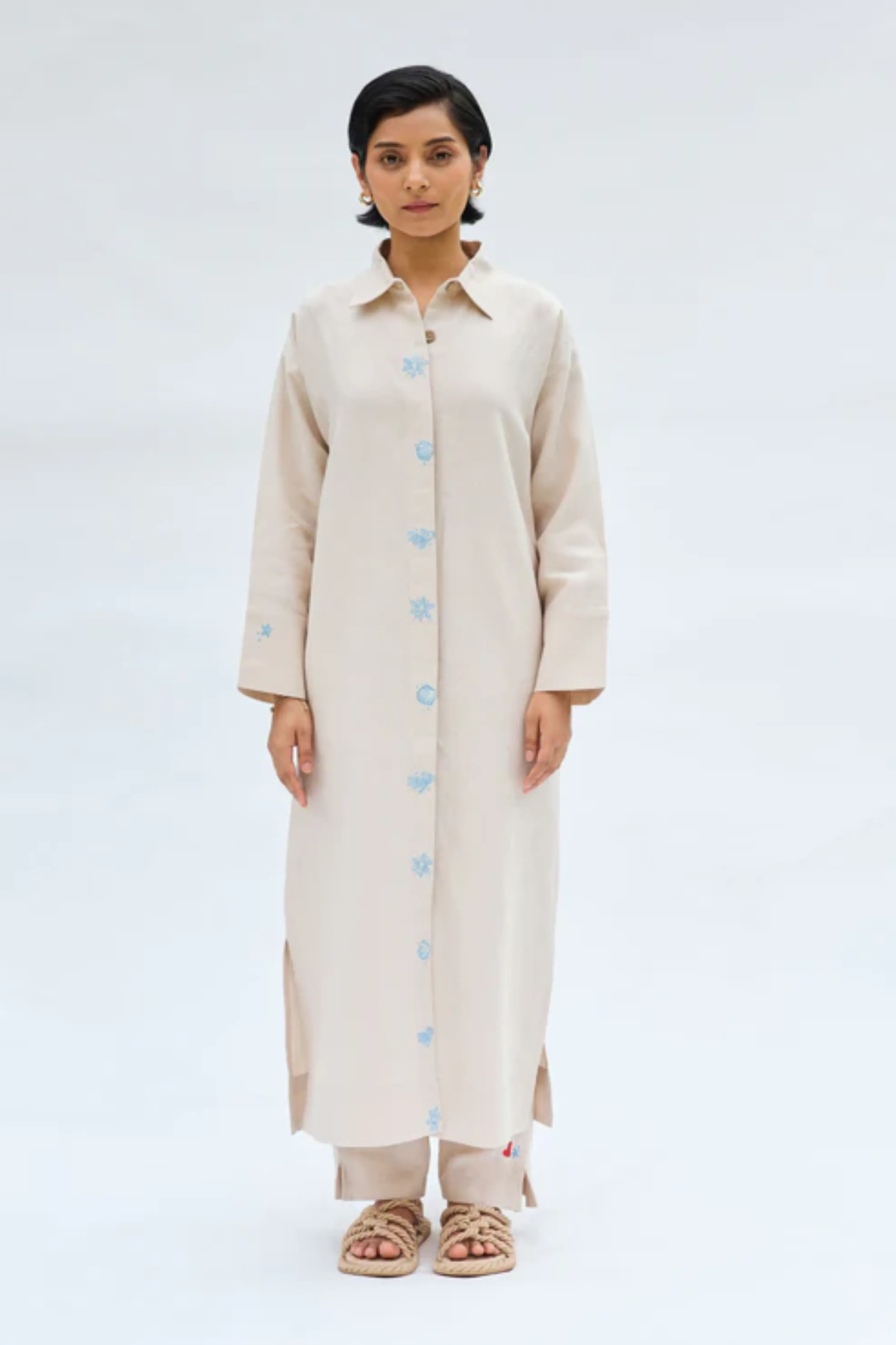 Breezy Tide Linen Kurta