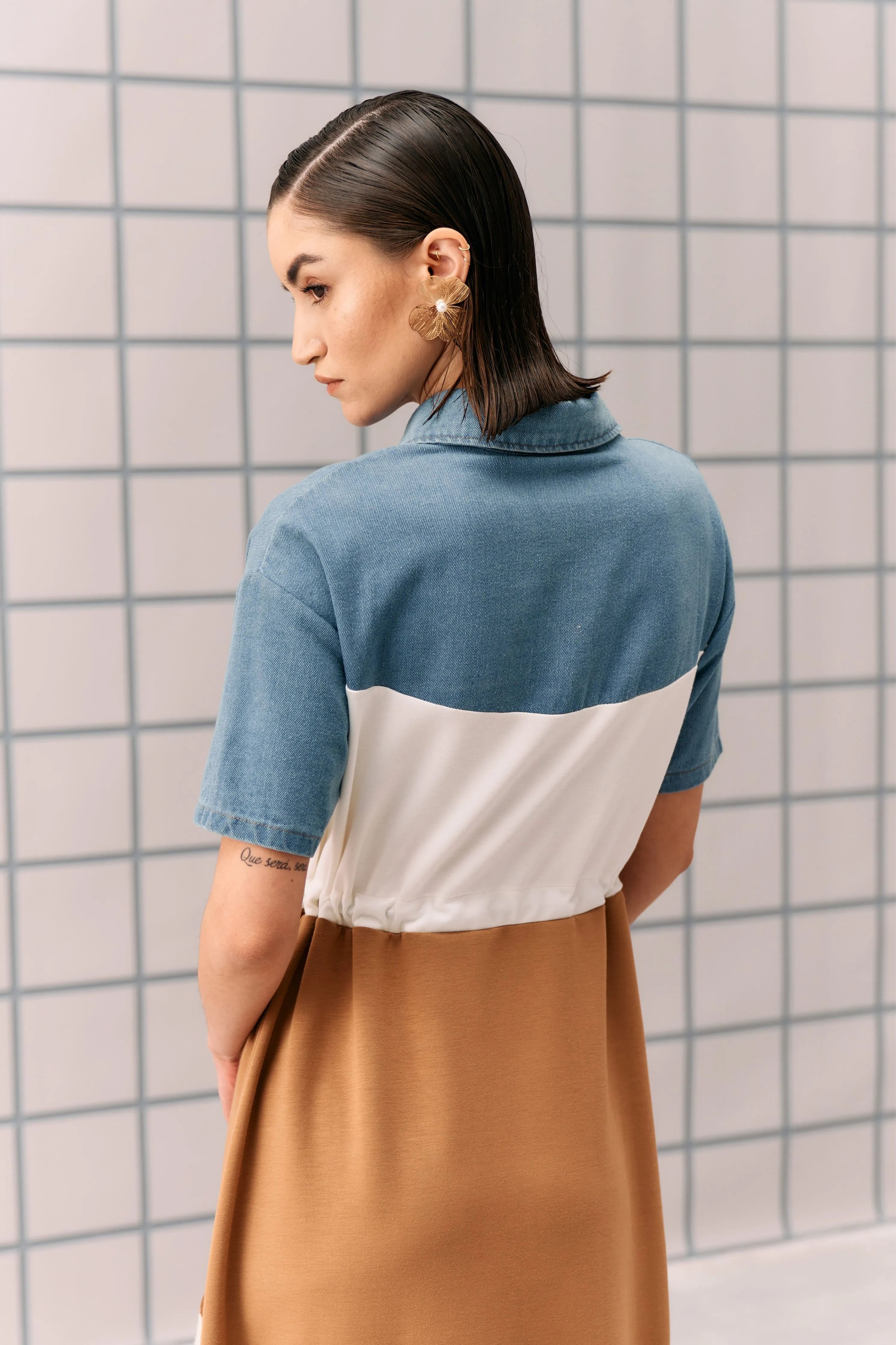 Brown Denim Capri Dress
