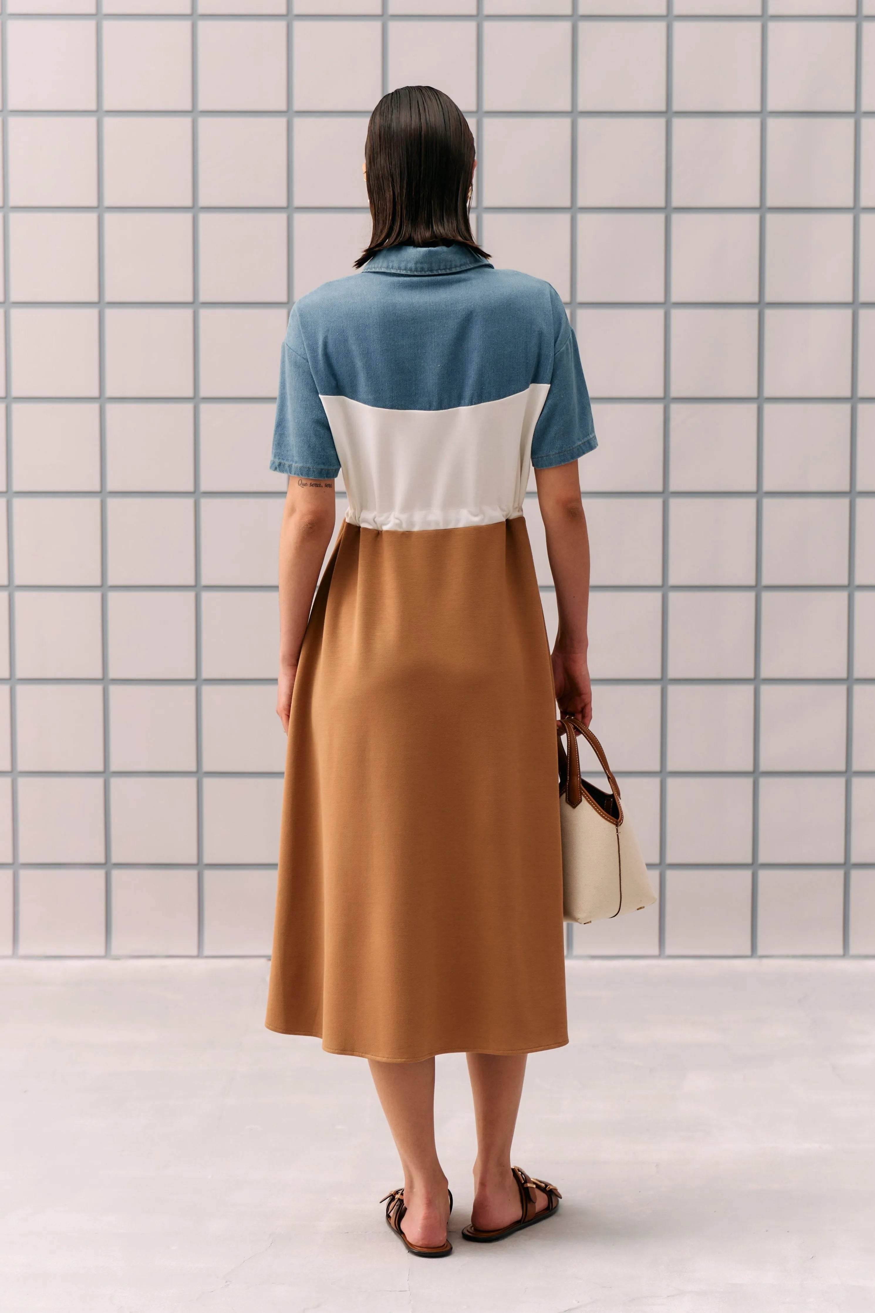 Brown Denim Capri Dress
