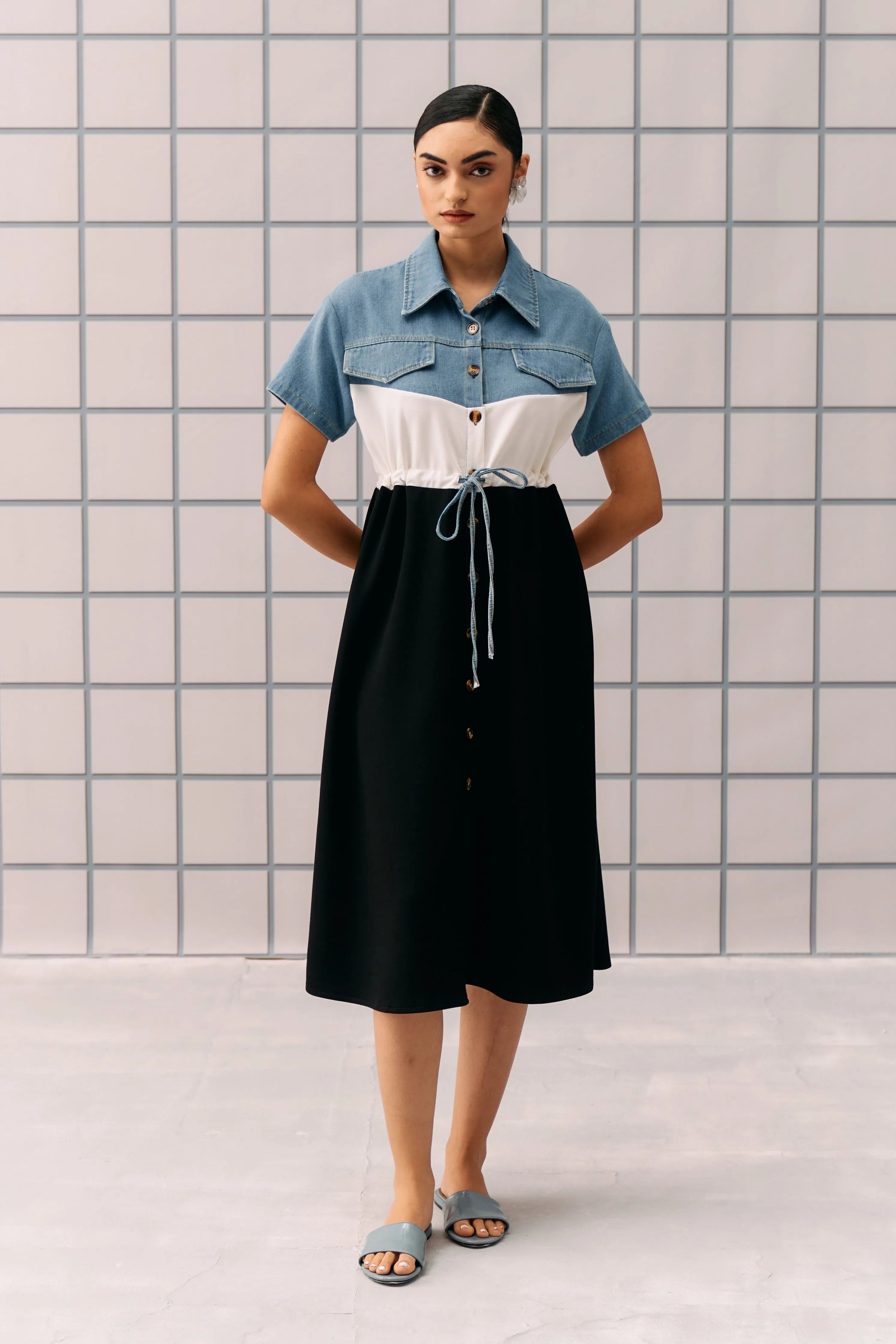 Black Denim Capri Dress