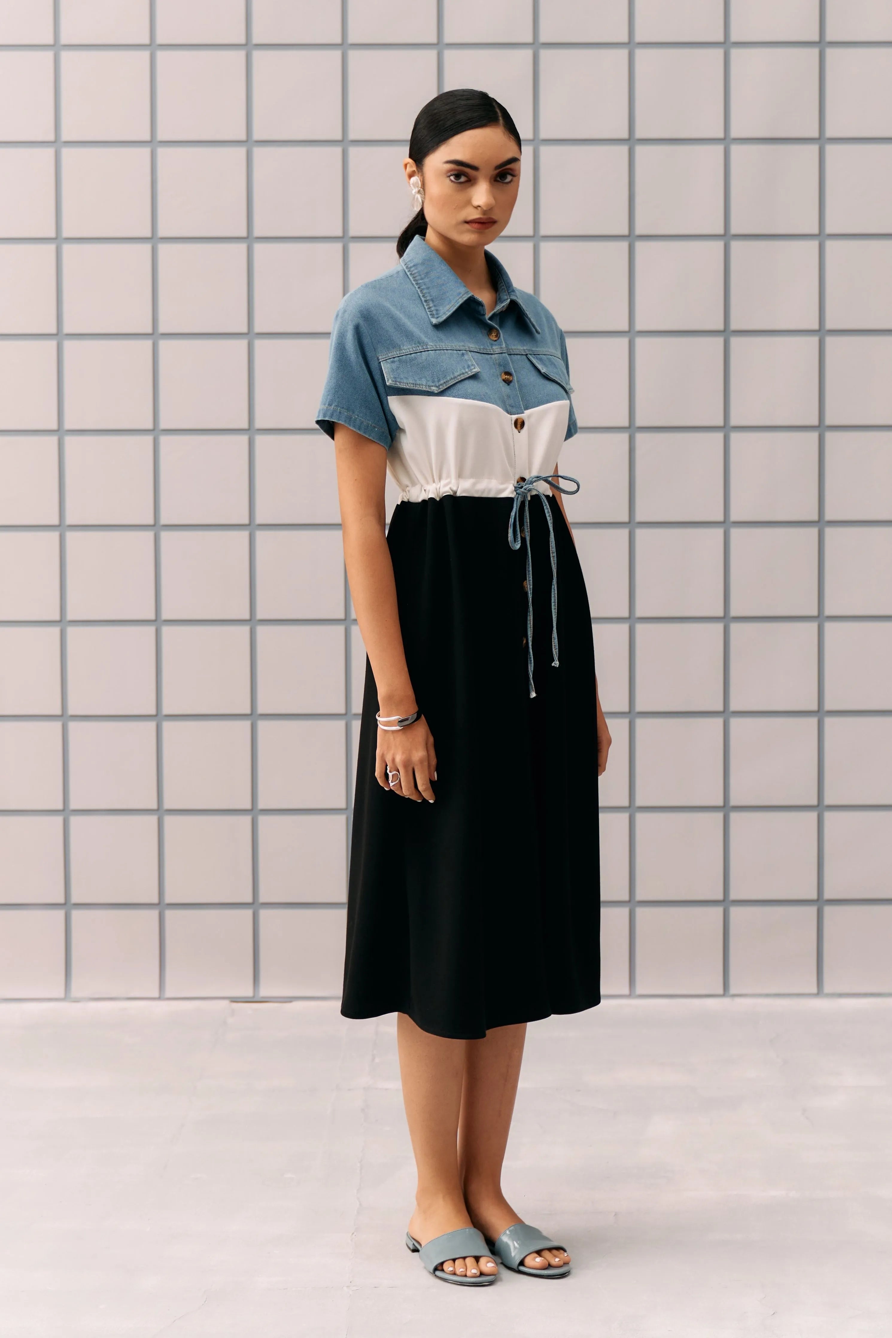 Black Denim Capri Dress