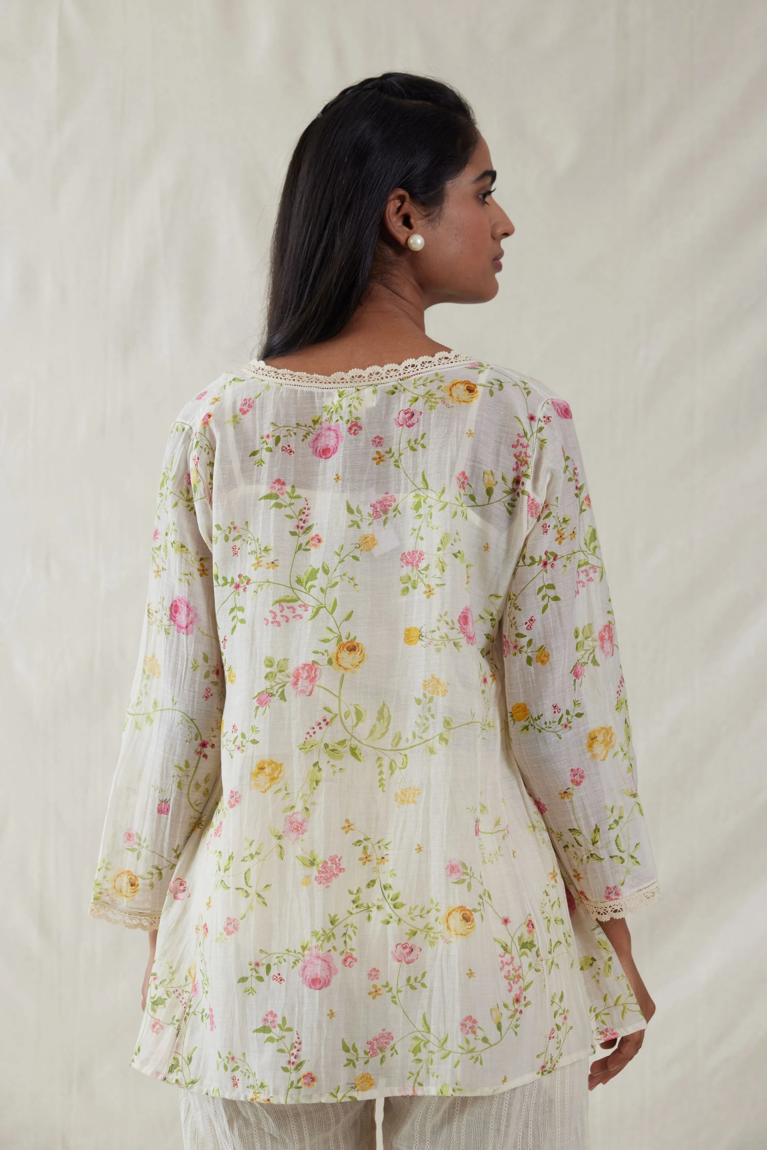 Pink Hand Woven Cotton Silk top