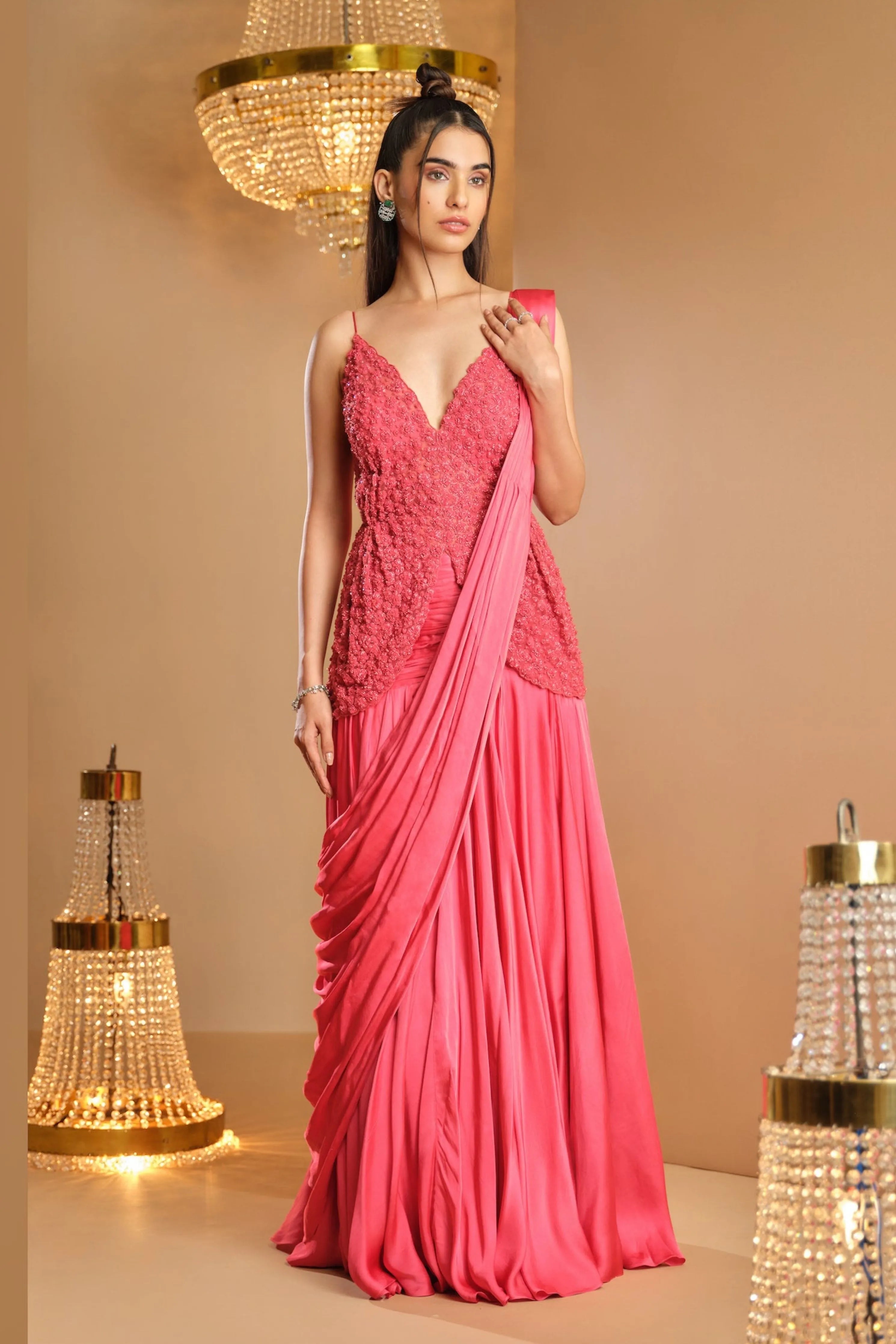 Gajari Draped Saree Set