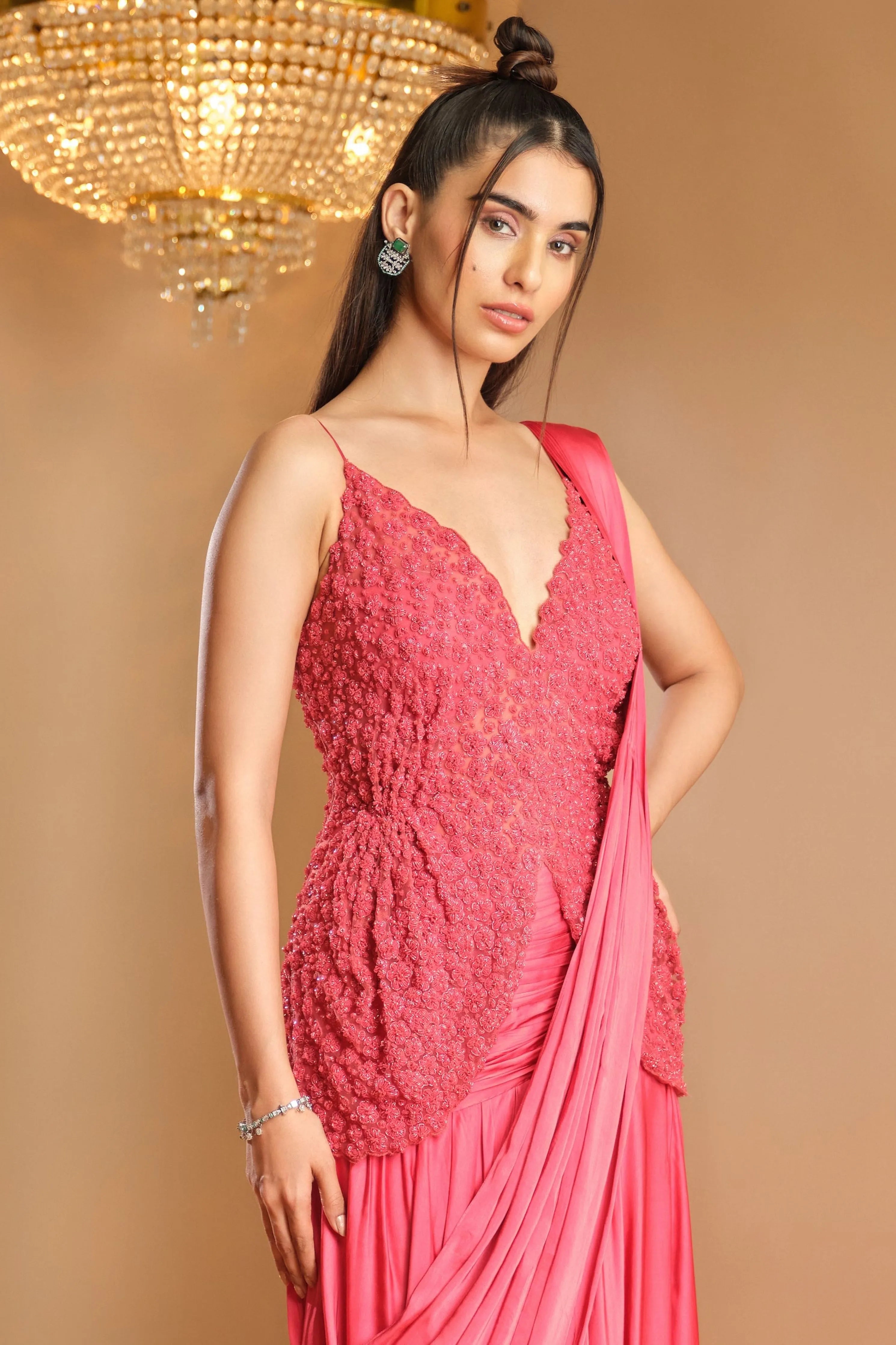Gajari Draped Saree Set