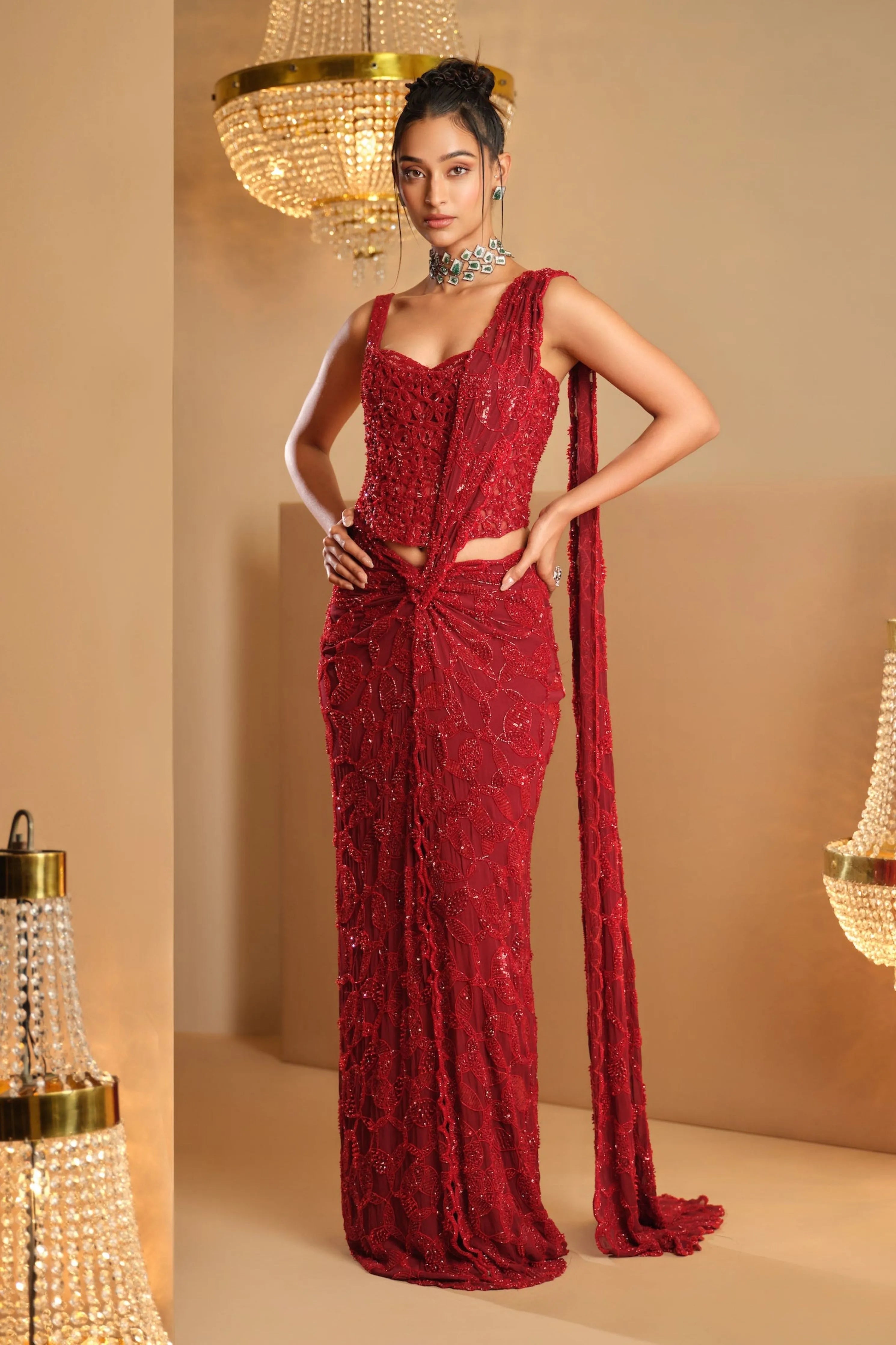 Rubi Draped Saree Set