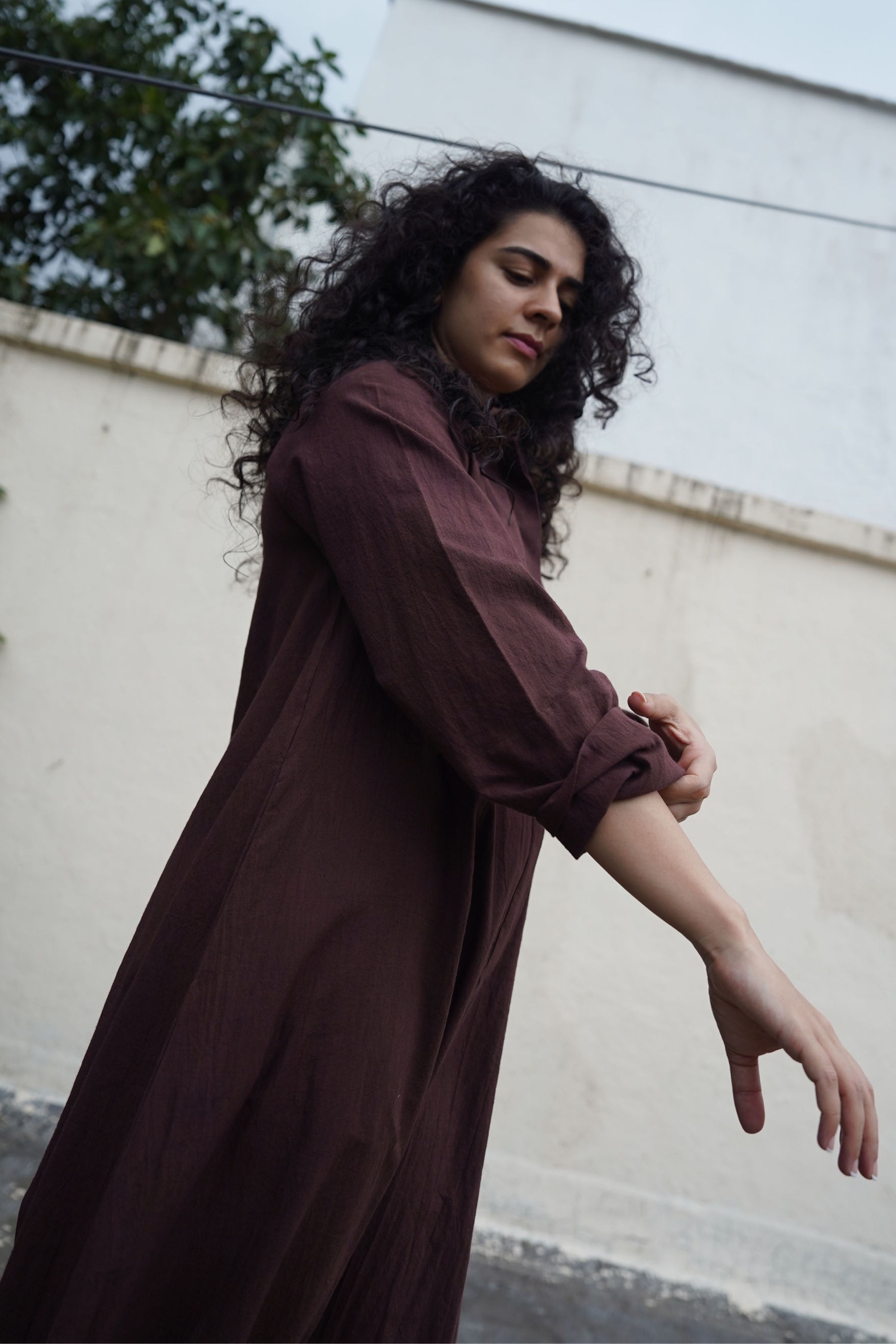 Brown Collar Sleeve Suga Jumpsuit