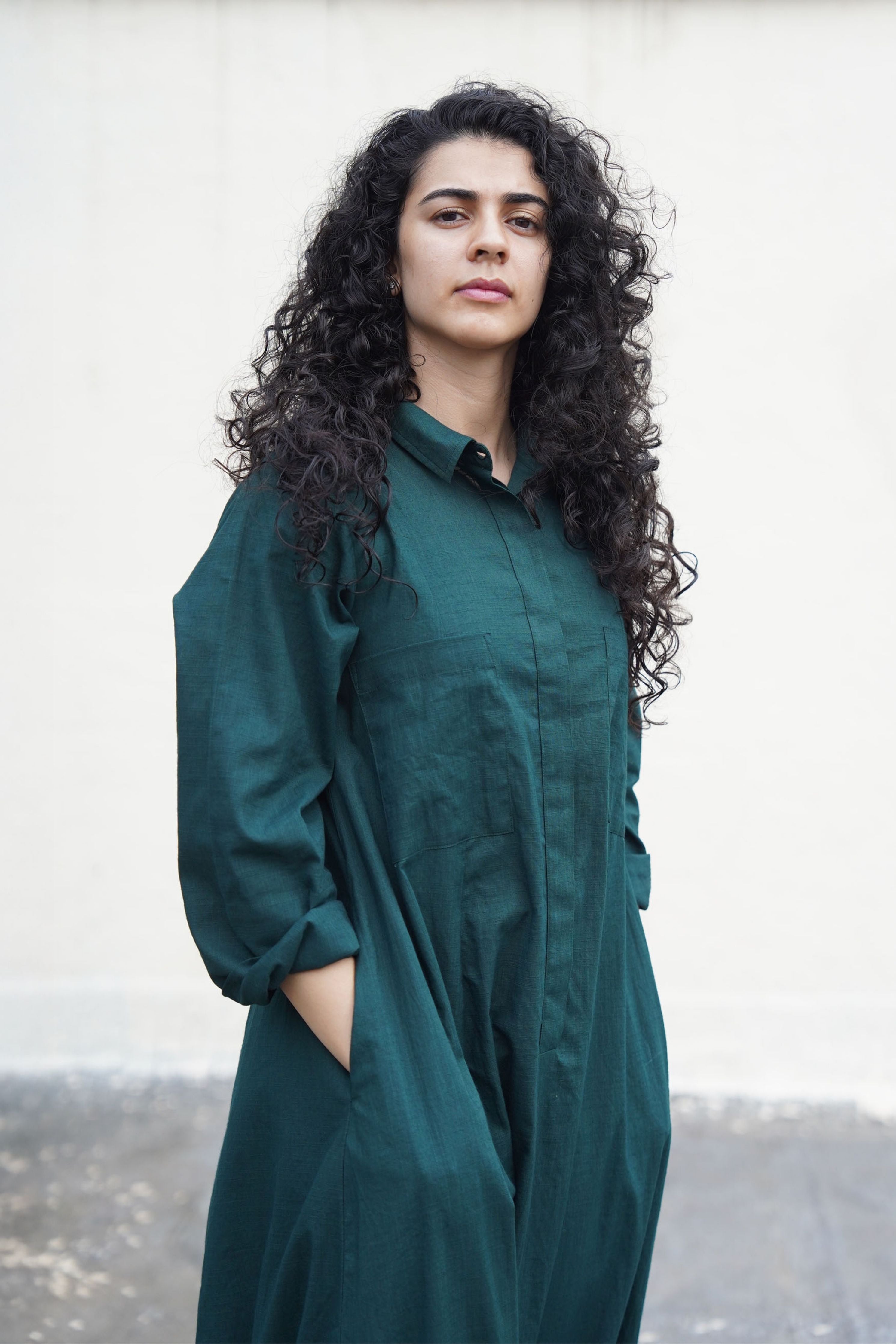 Green Collar Sleeve Suga Jumpsuit