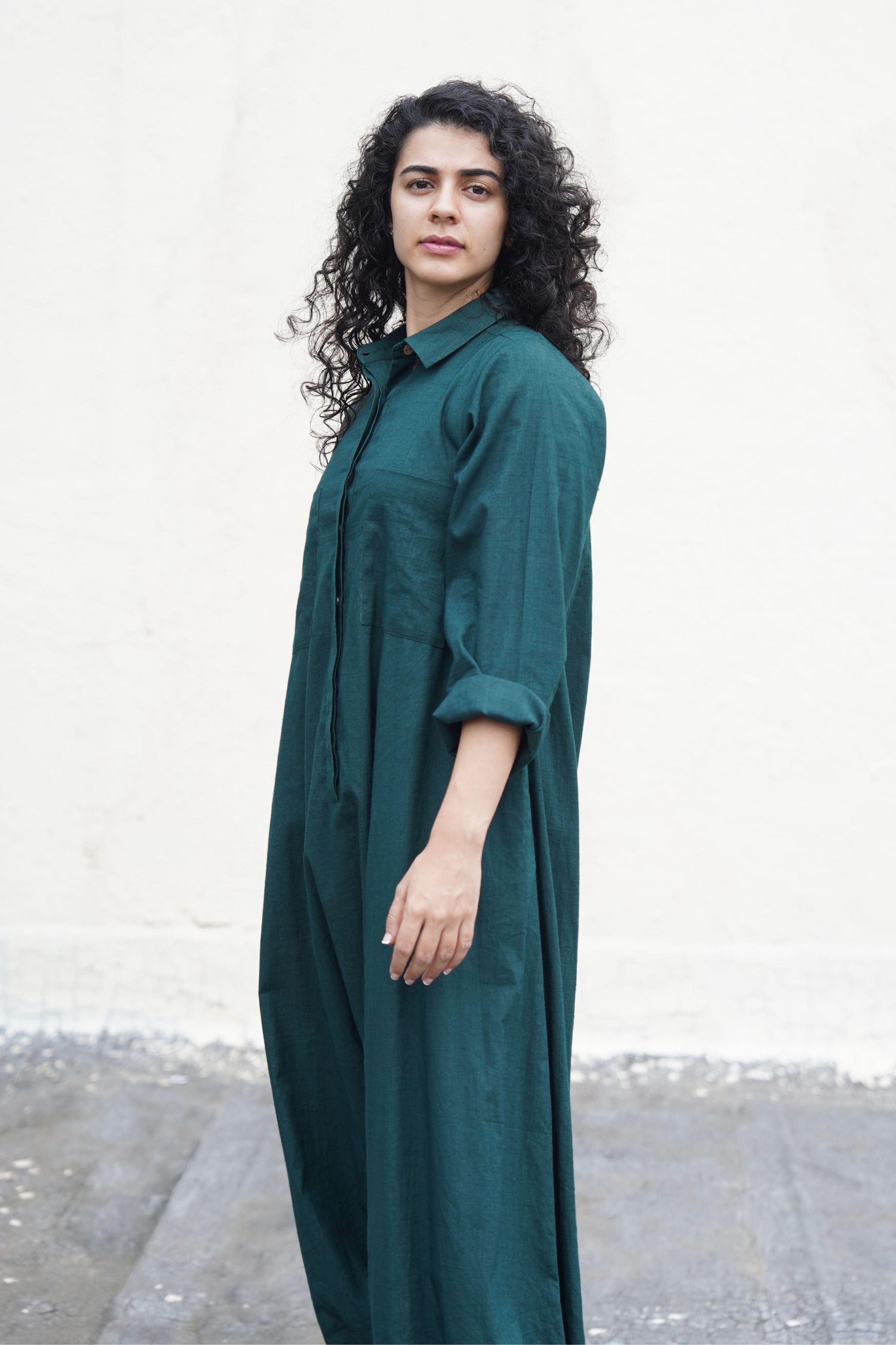 Green Collar Sleeve Suga Jumpsuit