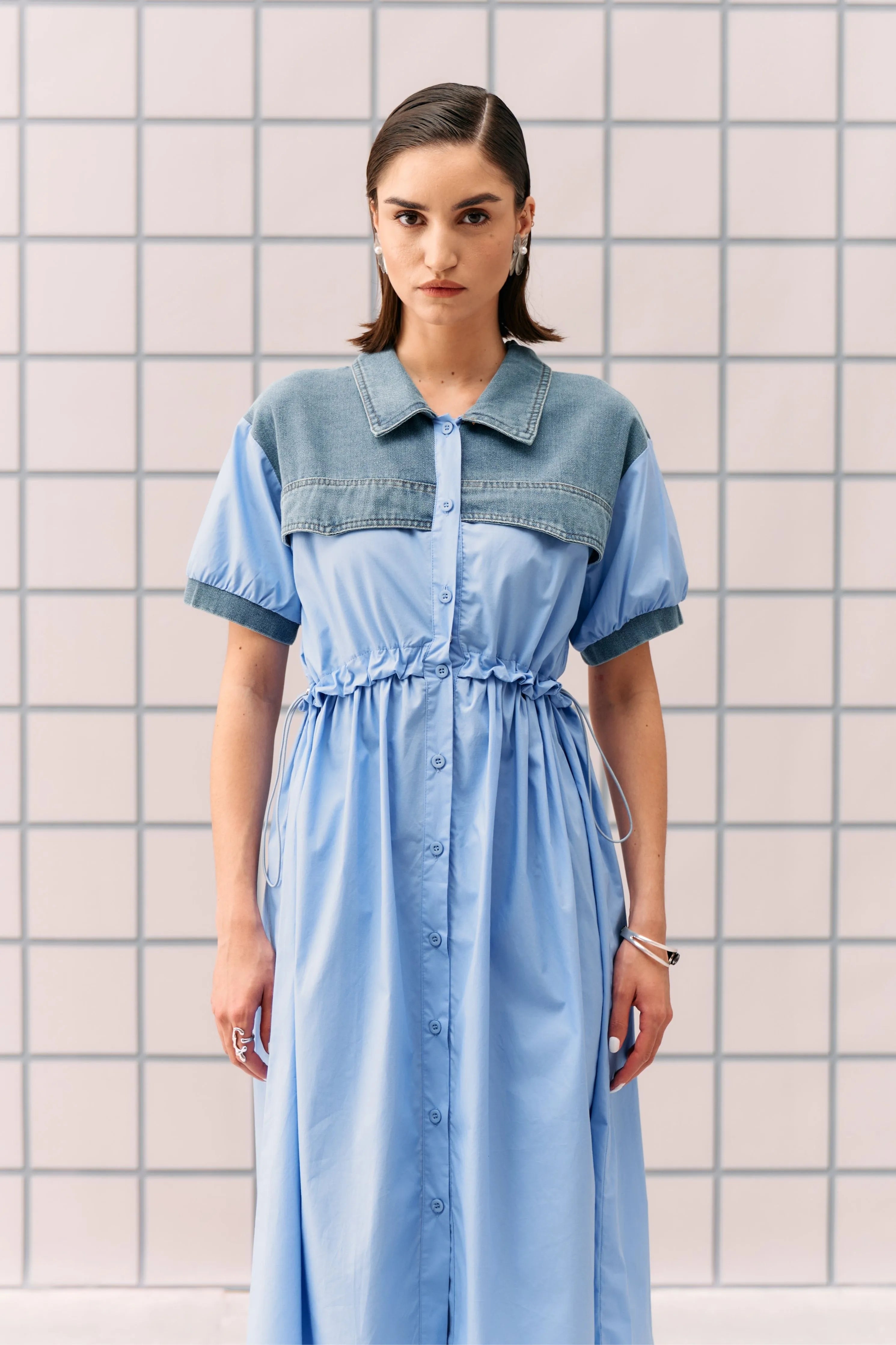 Powder Blue Coron Dress