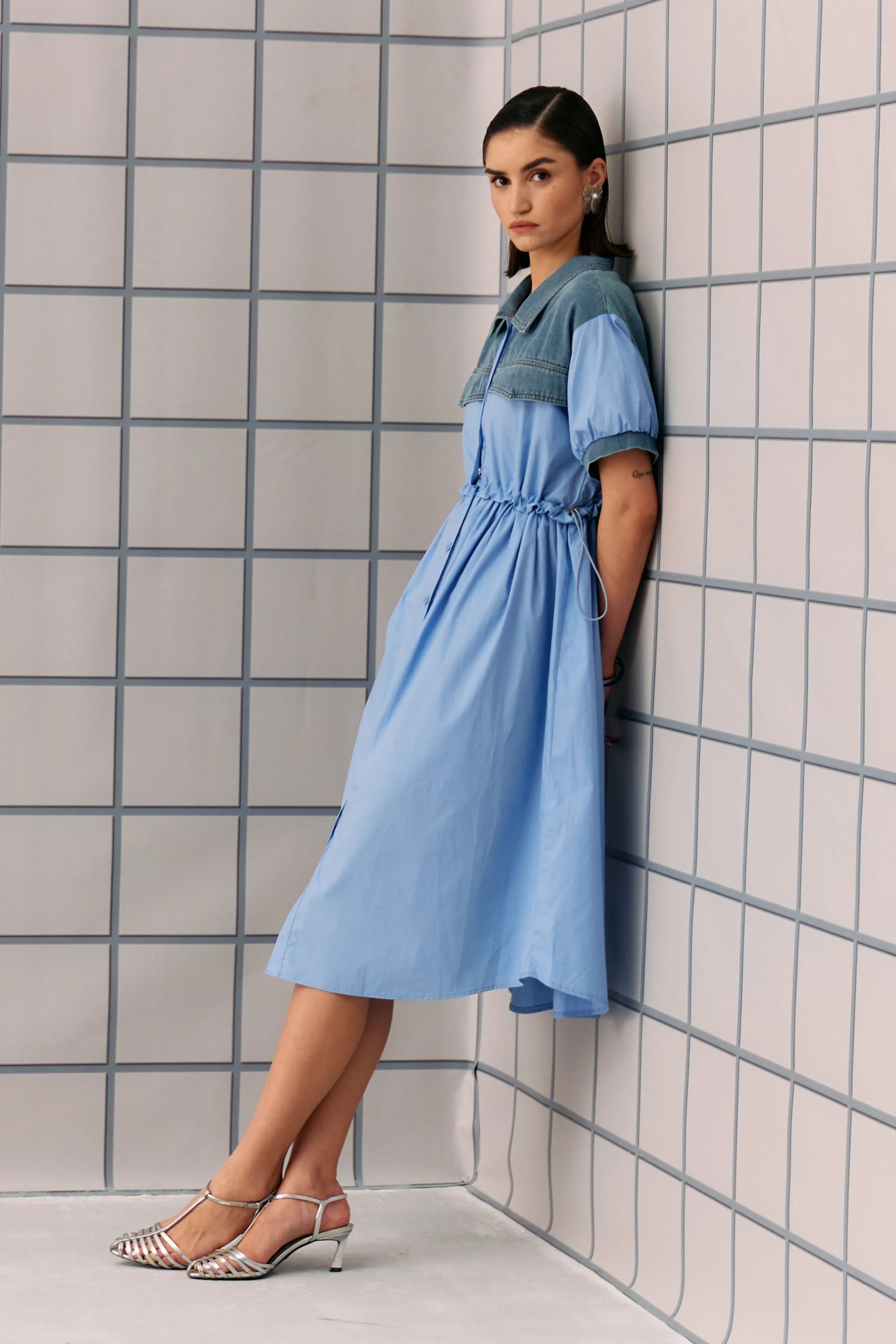 Powder Blue Coron Dress