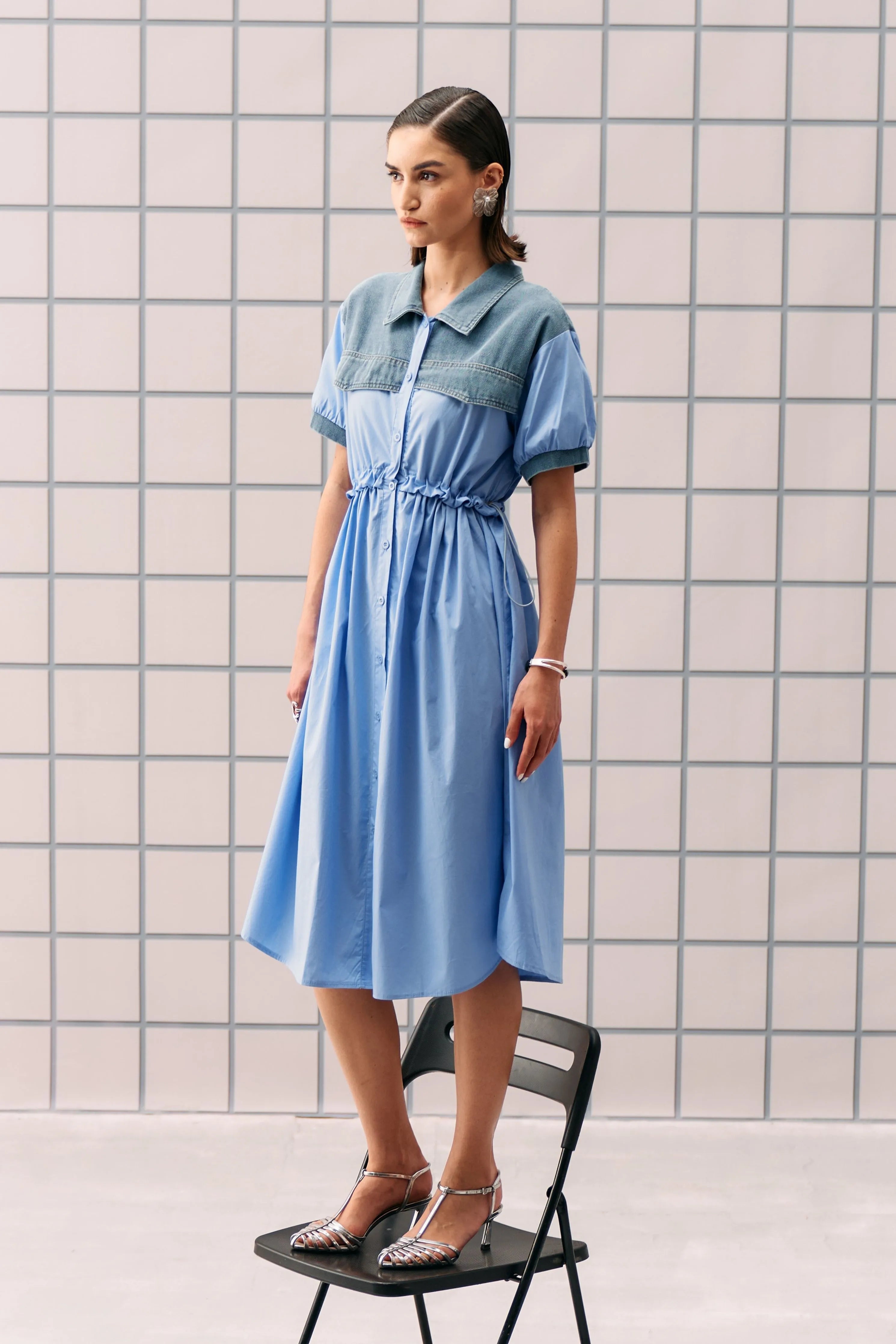 Powder Blue Coron Dress