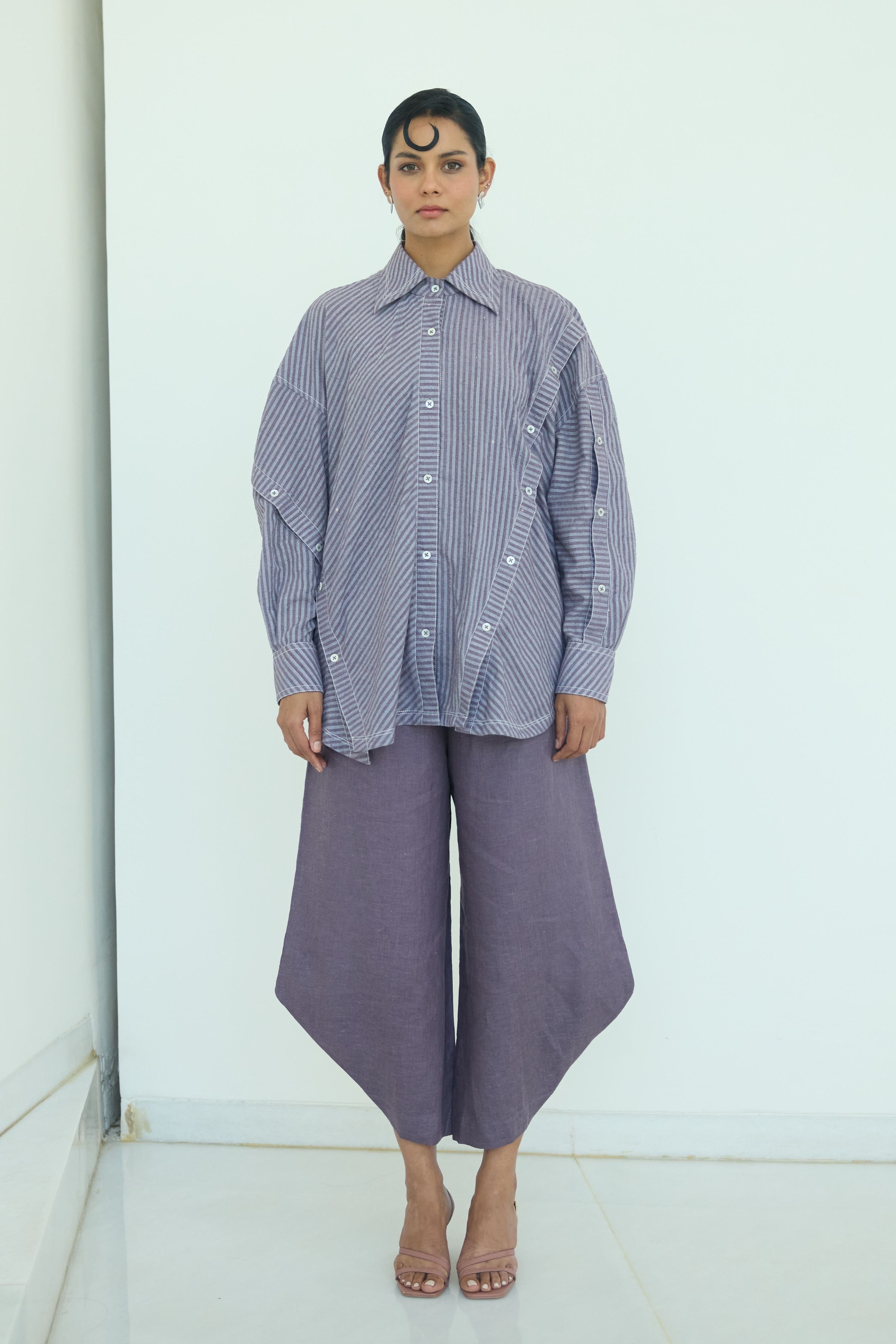 Purple Kelly Bias Back Button Shirt