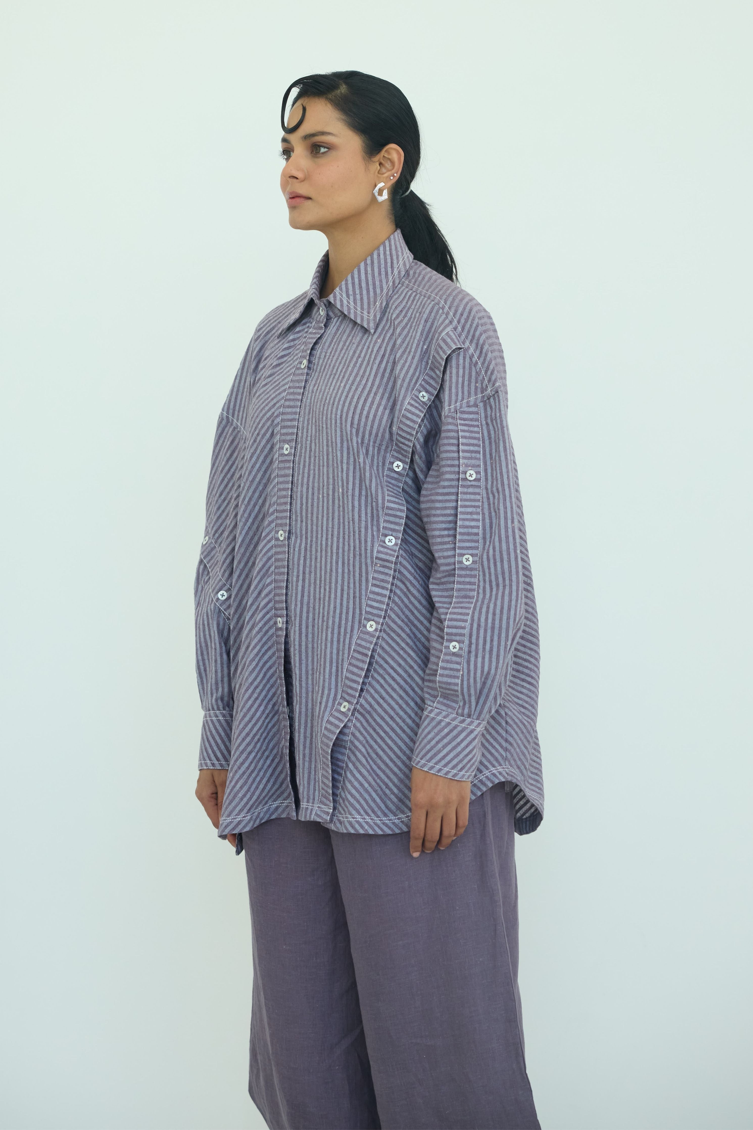 Purple Kelly Bias Back Button Shirt