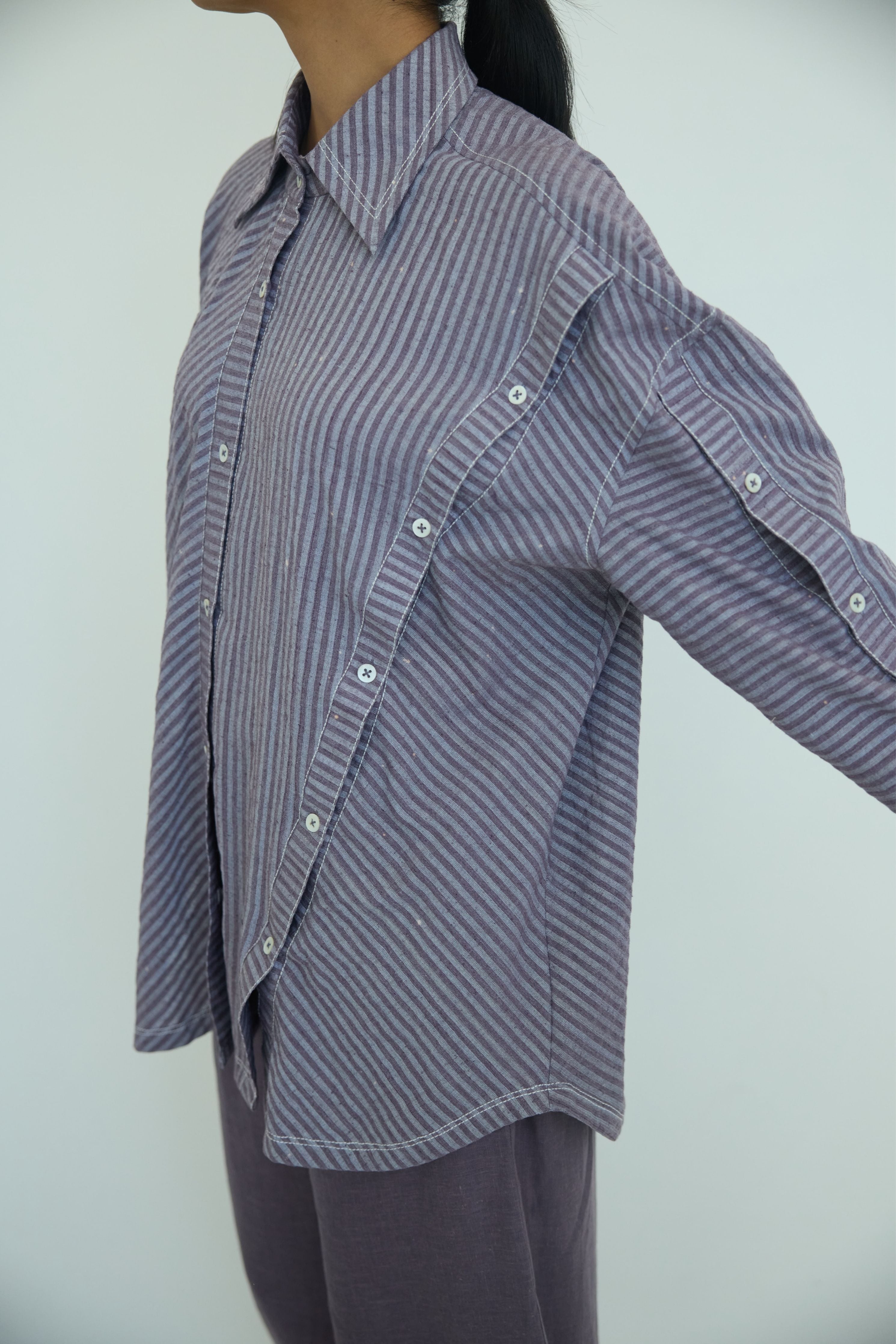 Purple Kelly Bias Back Button Shirt