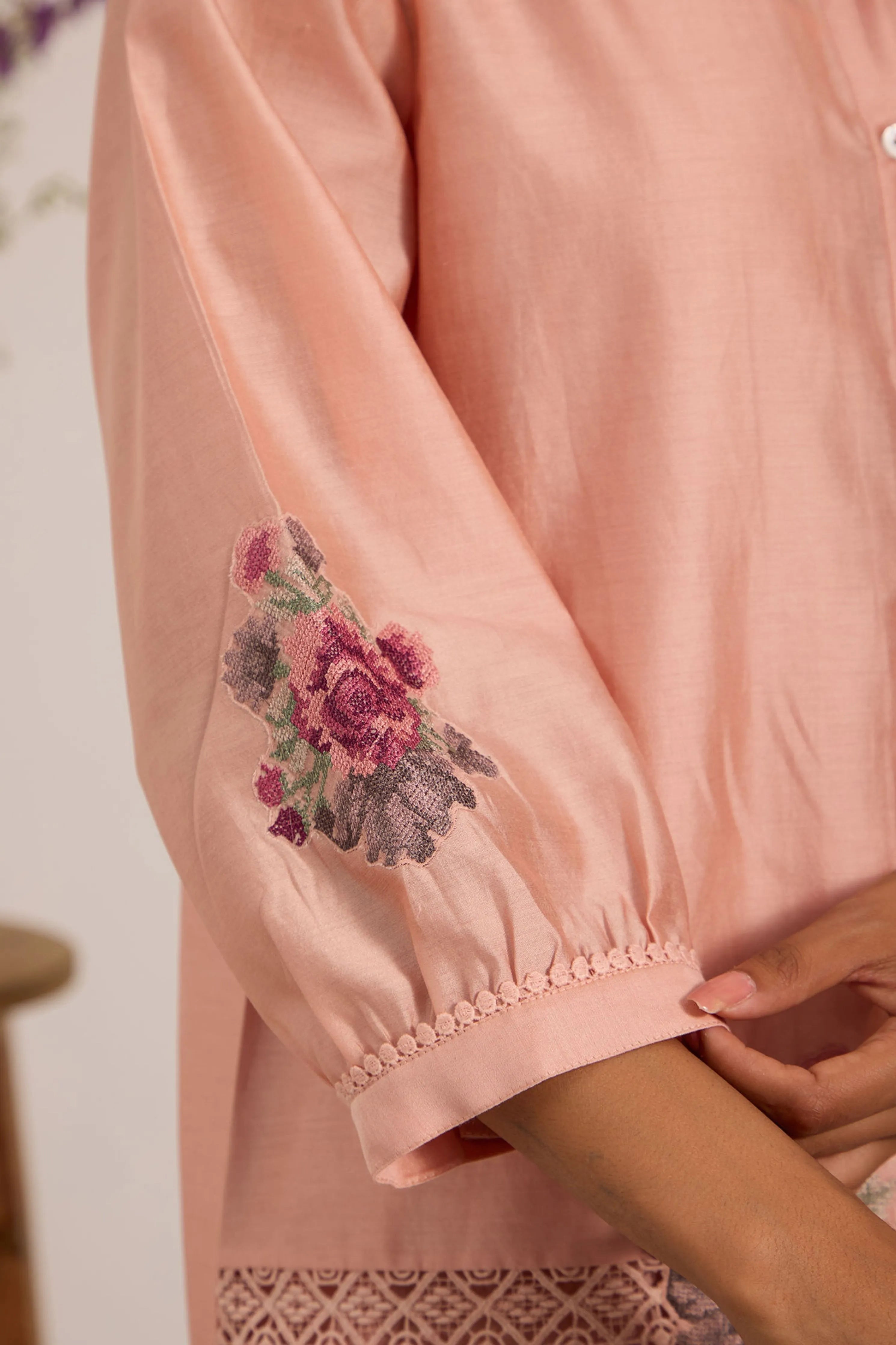 Pink Chanderi Co-Ord Set