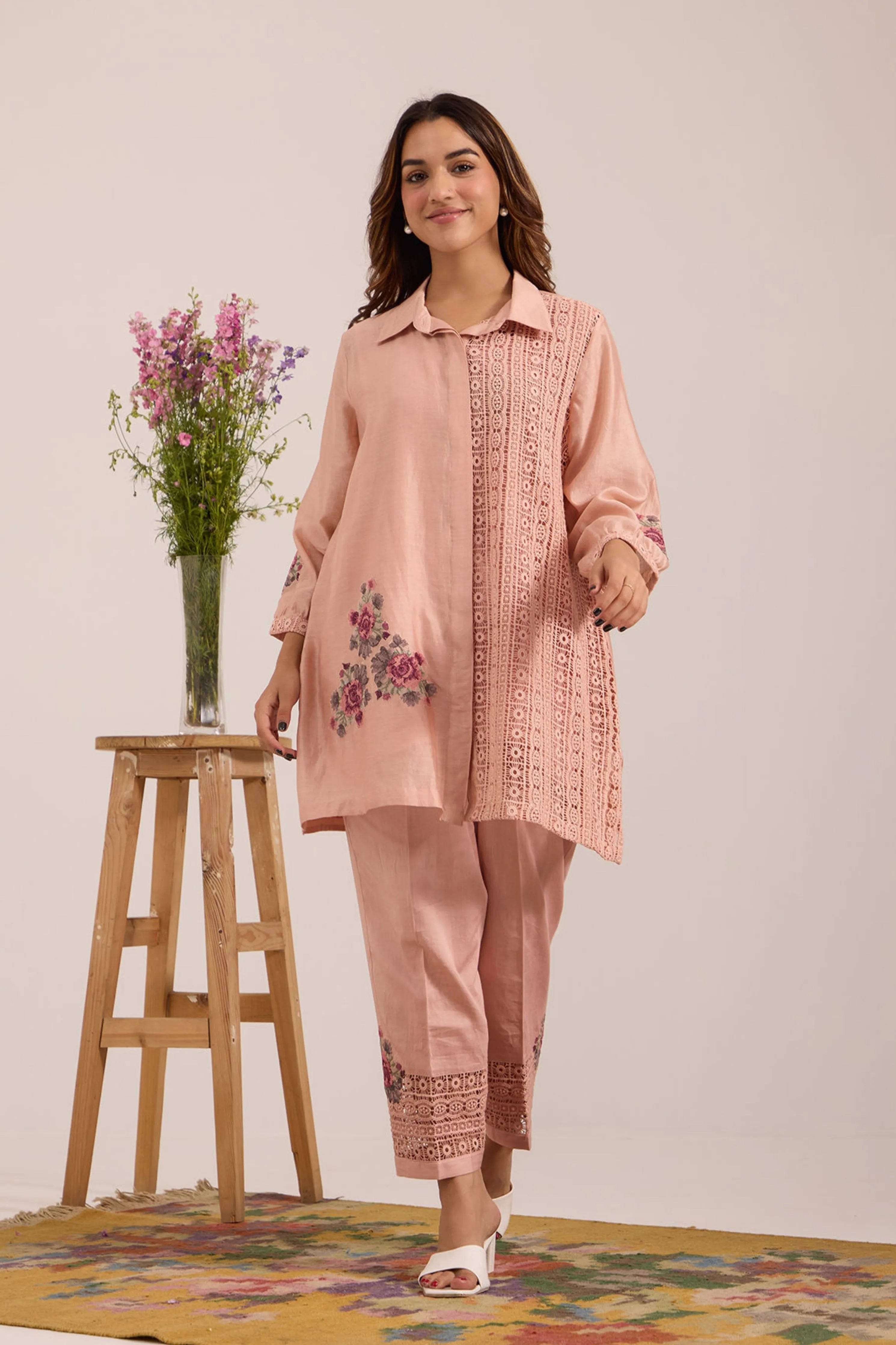 Pink Collar Co-Ord Set