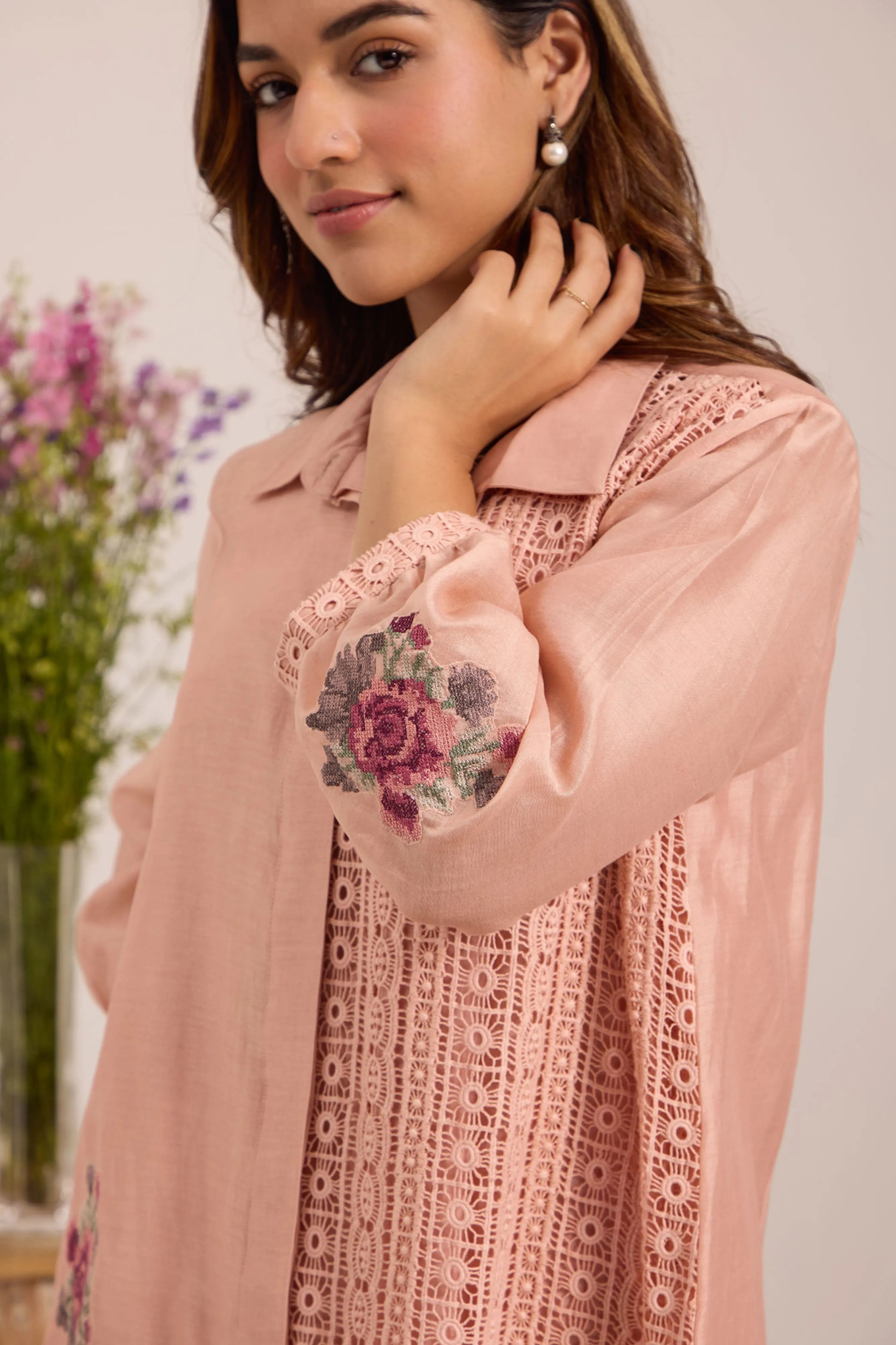 Pink Collar Co-Ord Set