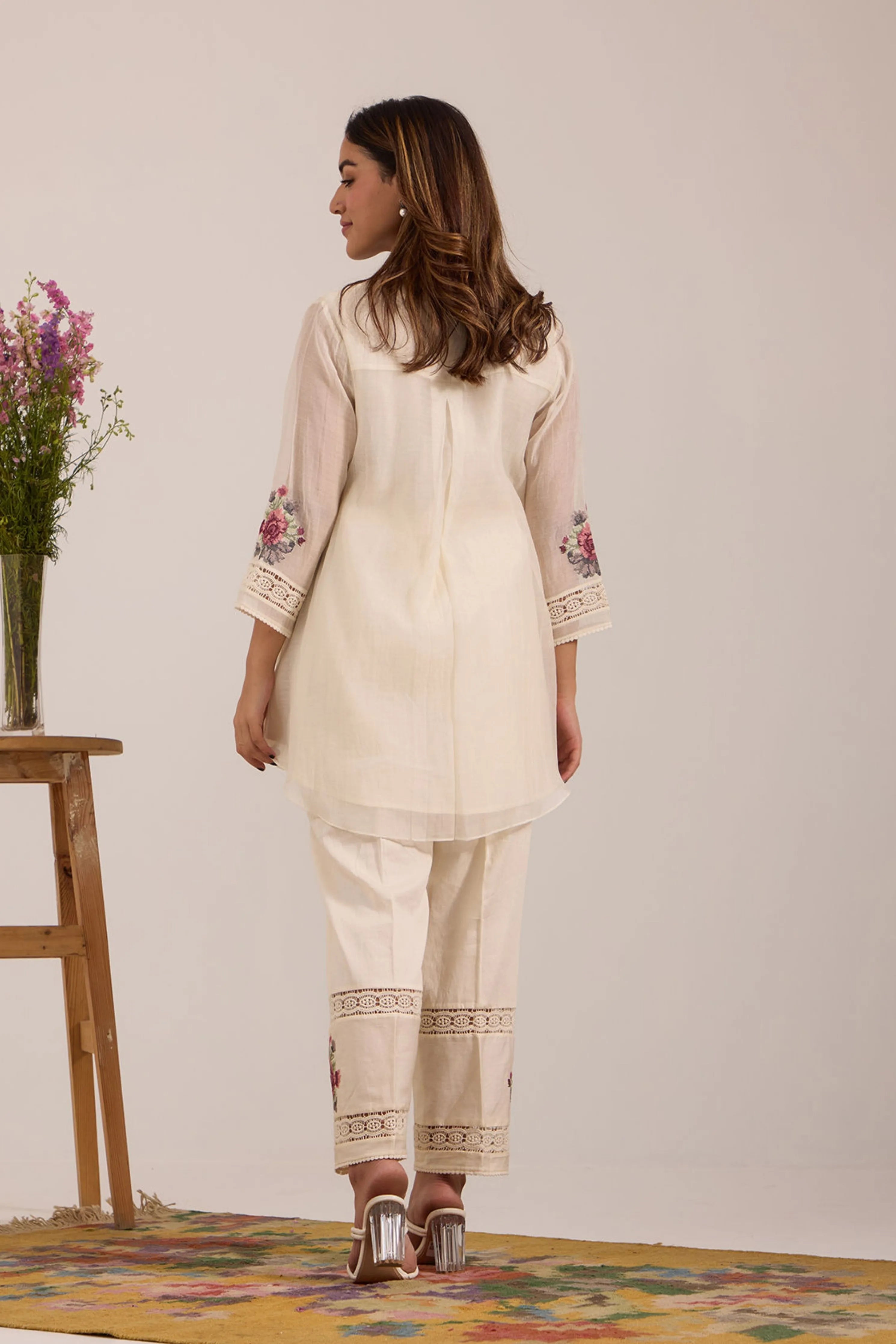 Off-White Chanderi Tunic Set