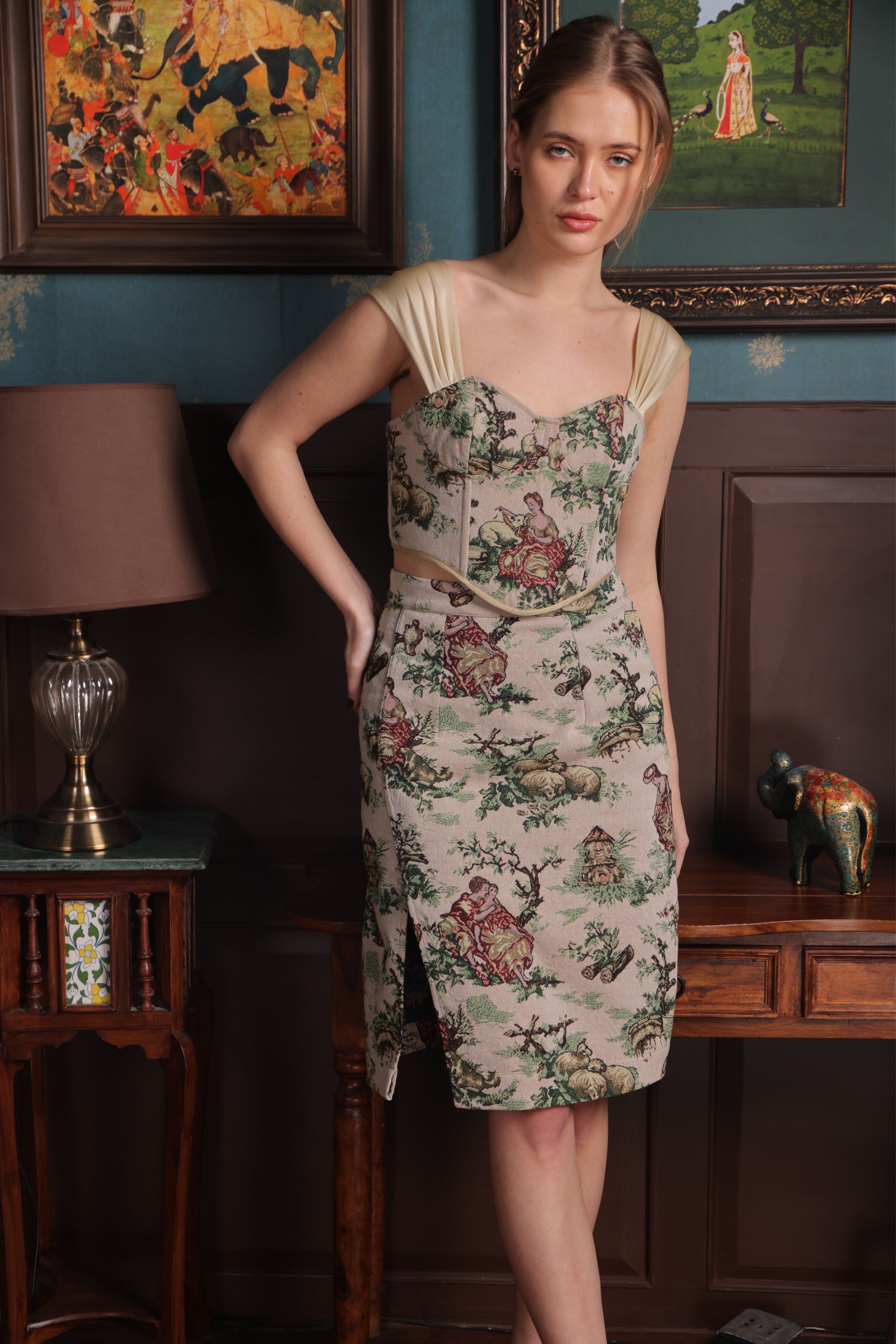 Ecru Etch Skirt Set