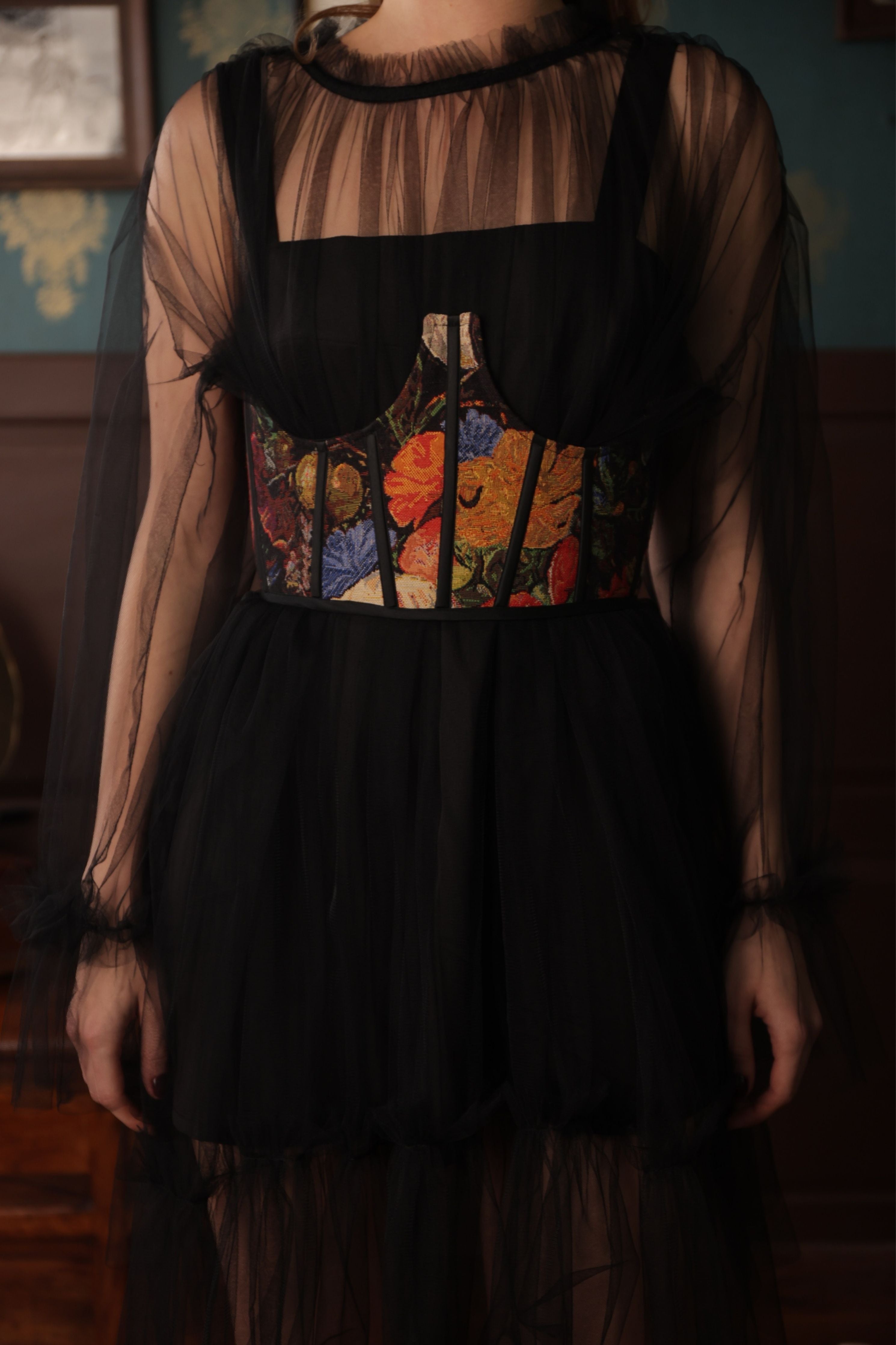 Shadow Corset Ruffle Dress Set