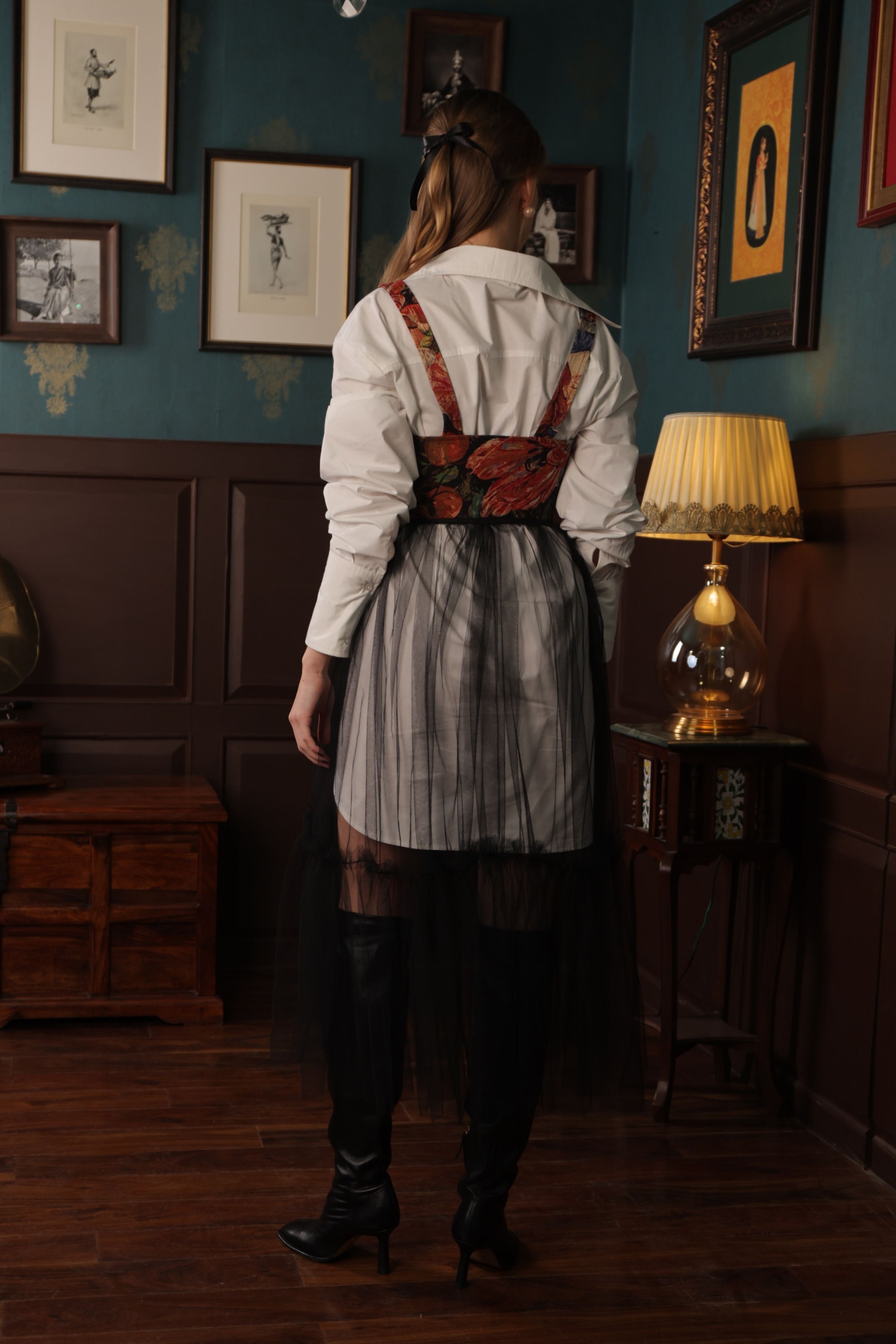 Dark Petal Skirt Set