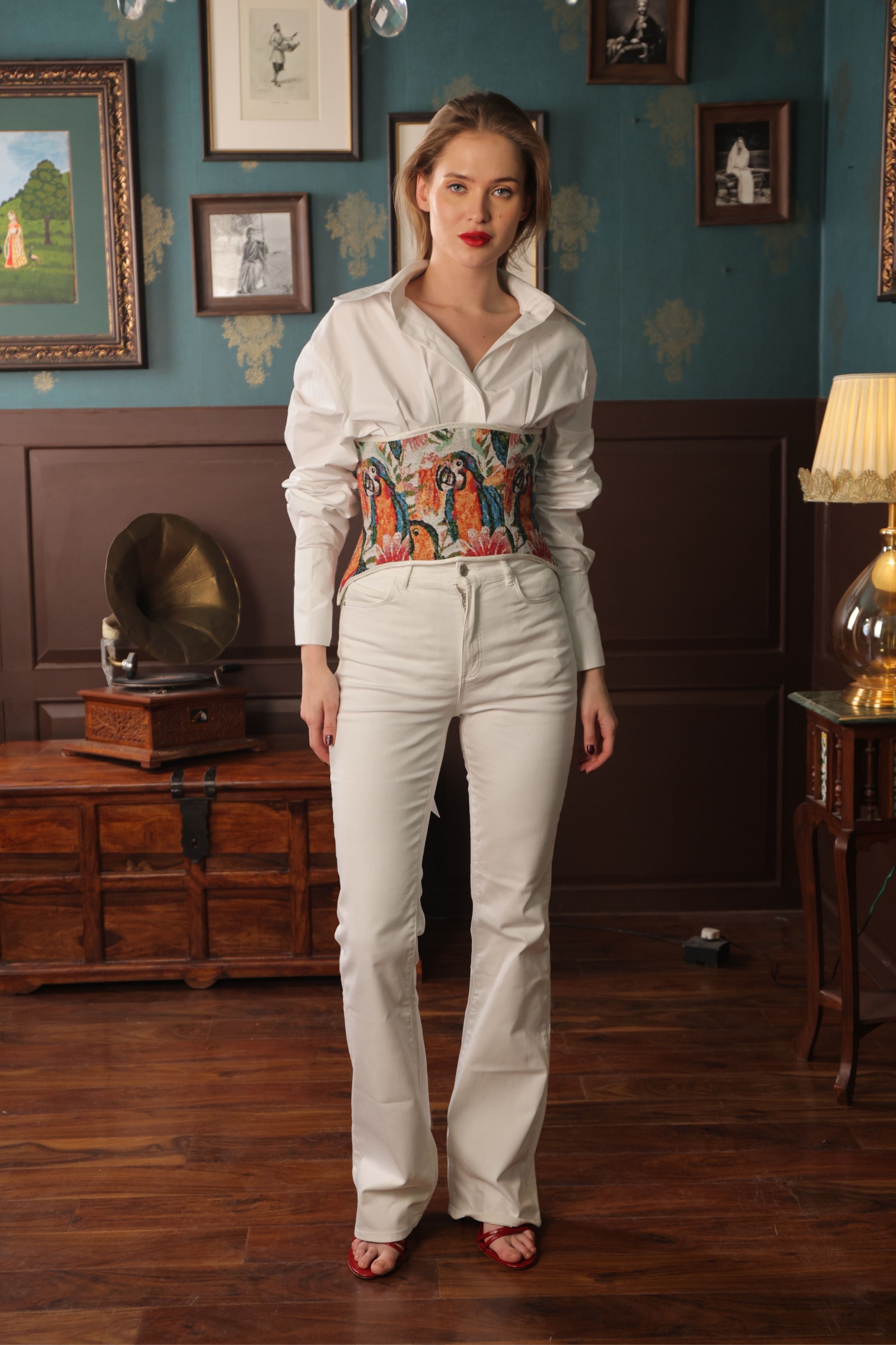 Canvas Bloom Corset Shirt
