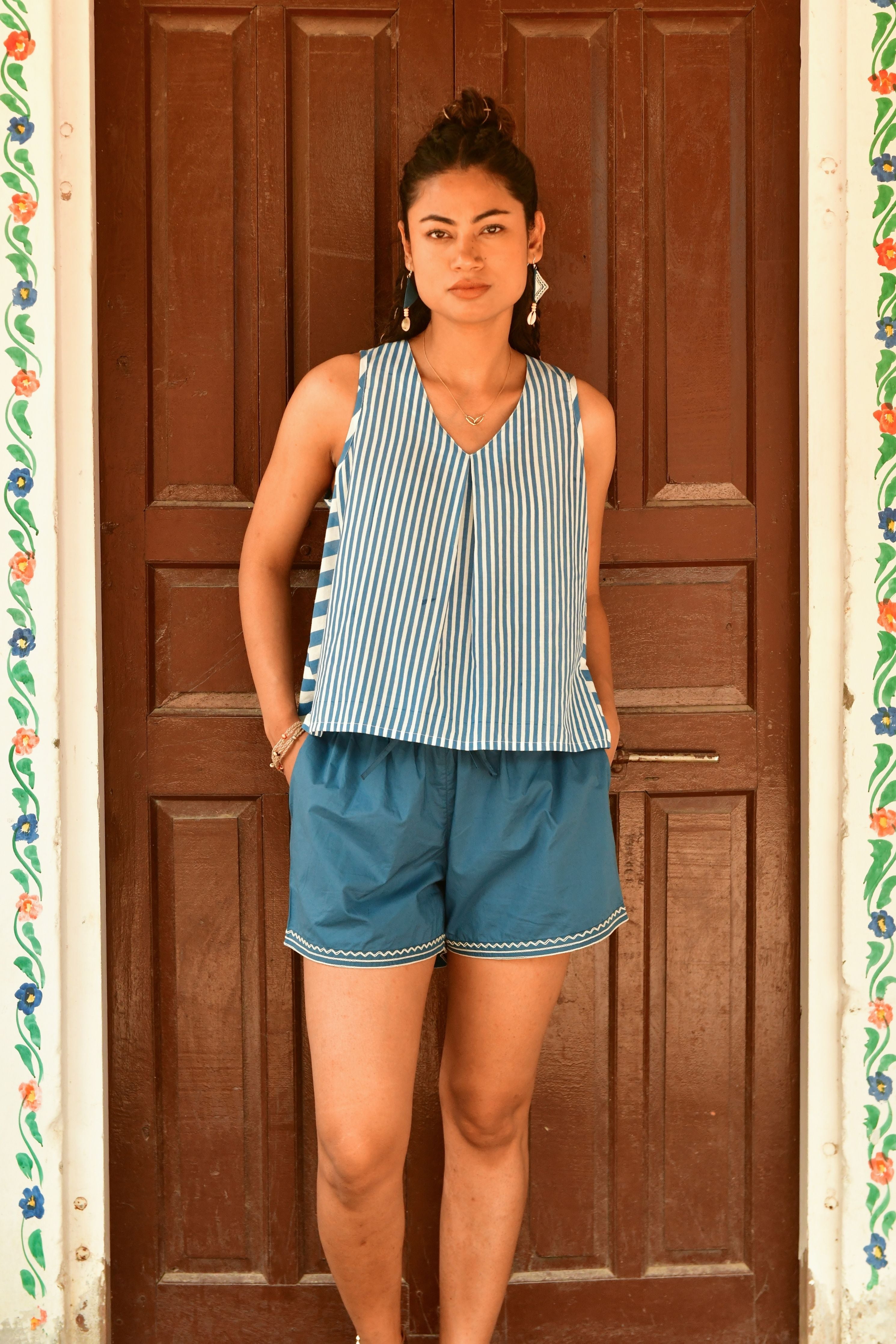 Coco Blue Embroidery Shorts