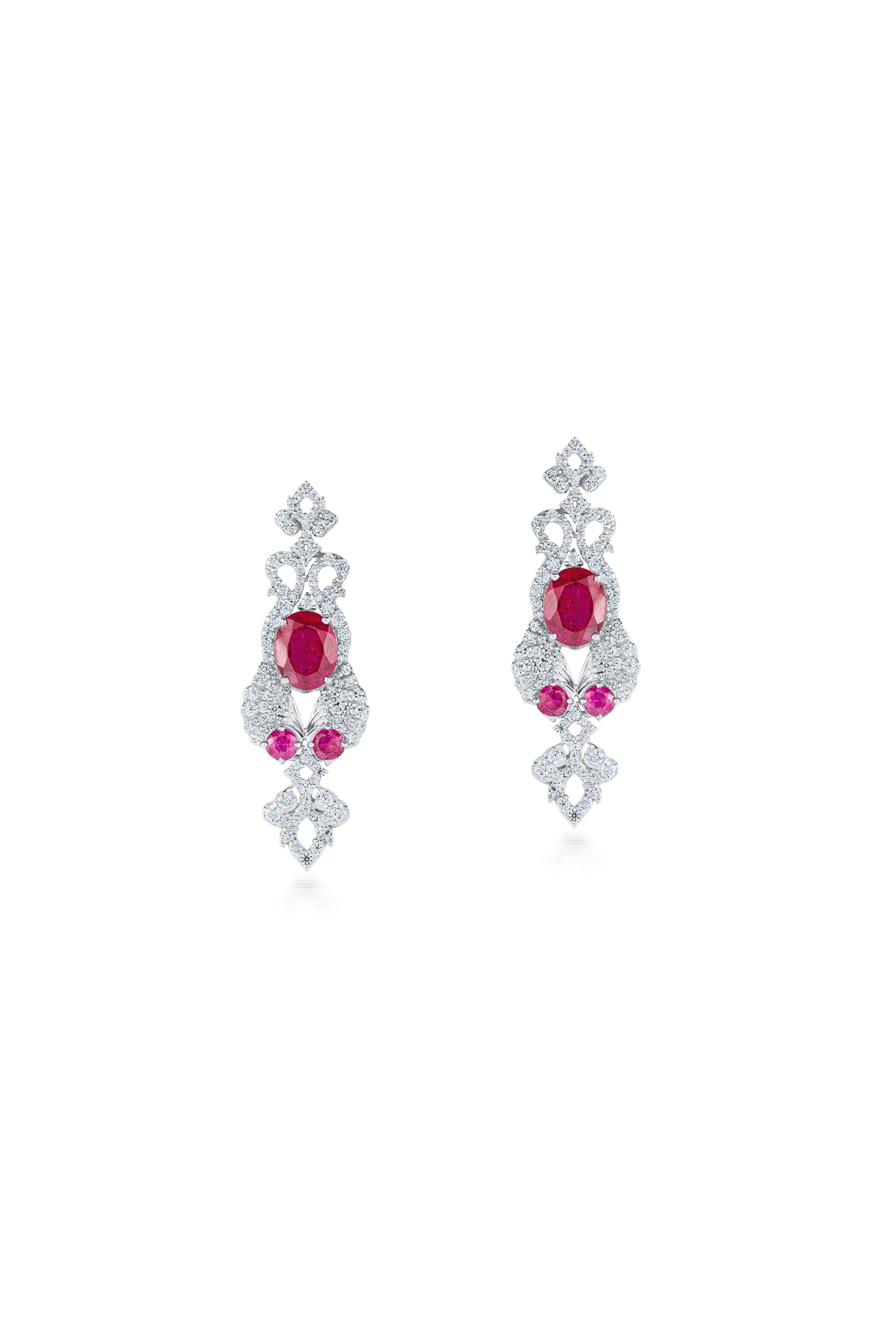 Crimson Ruby Chandelier Earrings