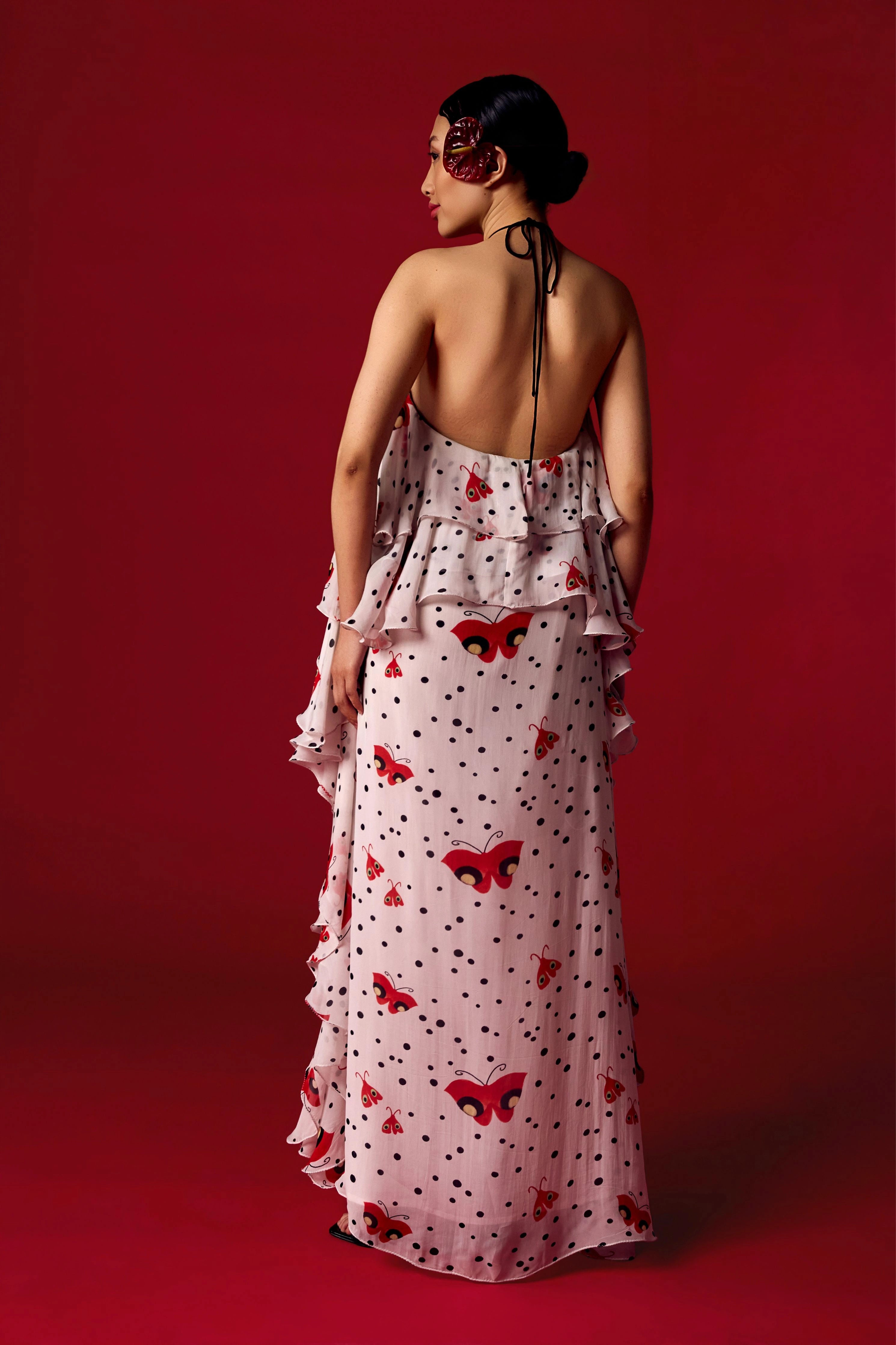 Flutterfly Polka Maxi Dress
