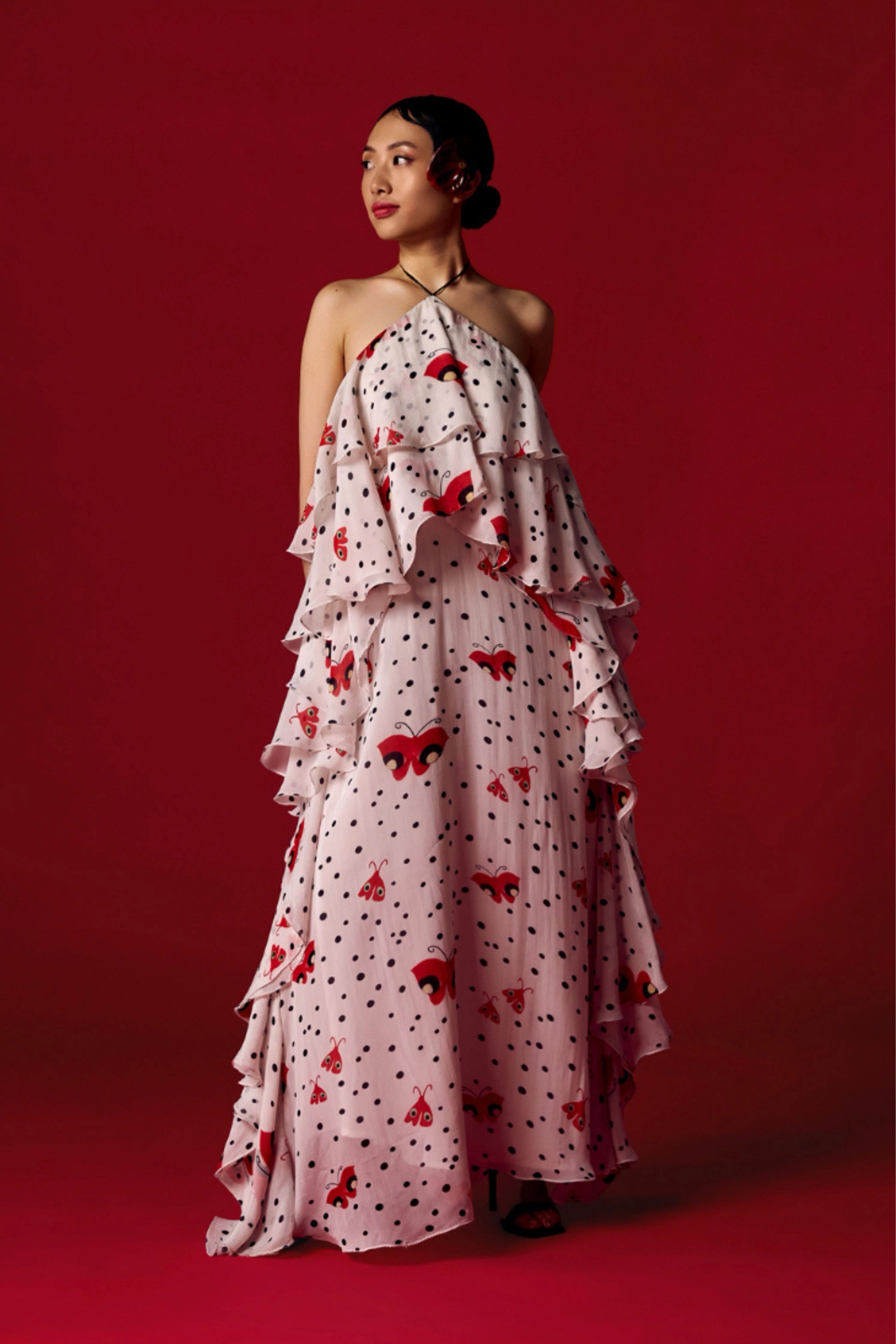 Flutterfly Polka Maxi Dress