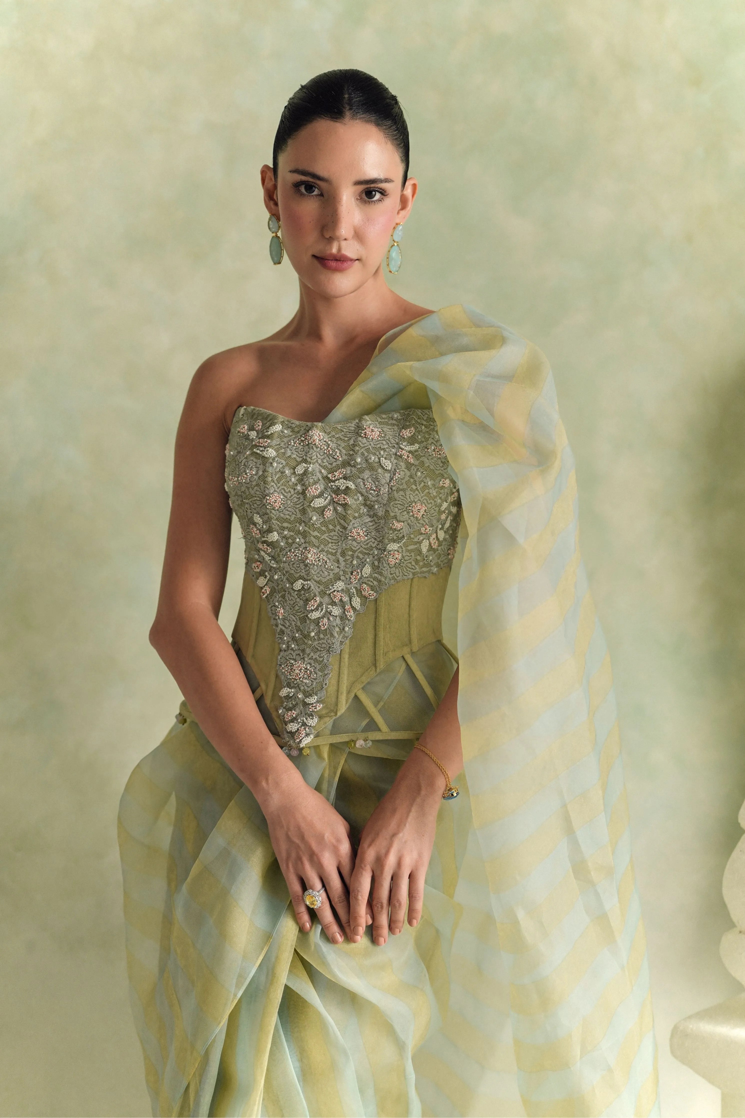 Riviera Draped Saree Set