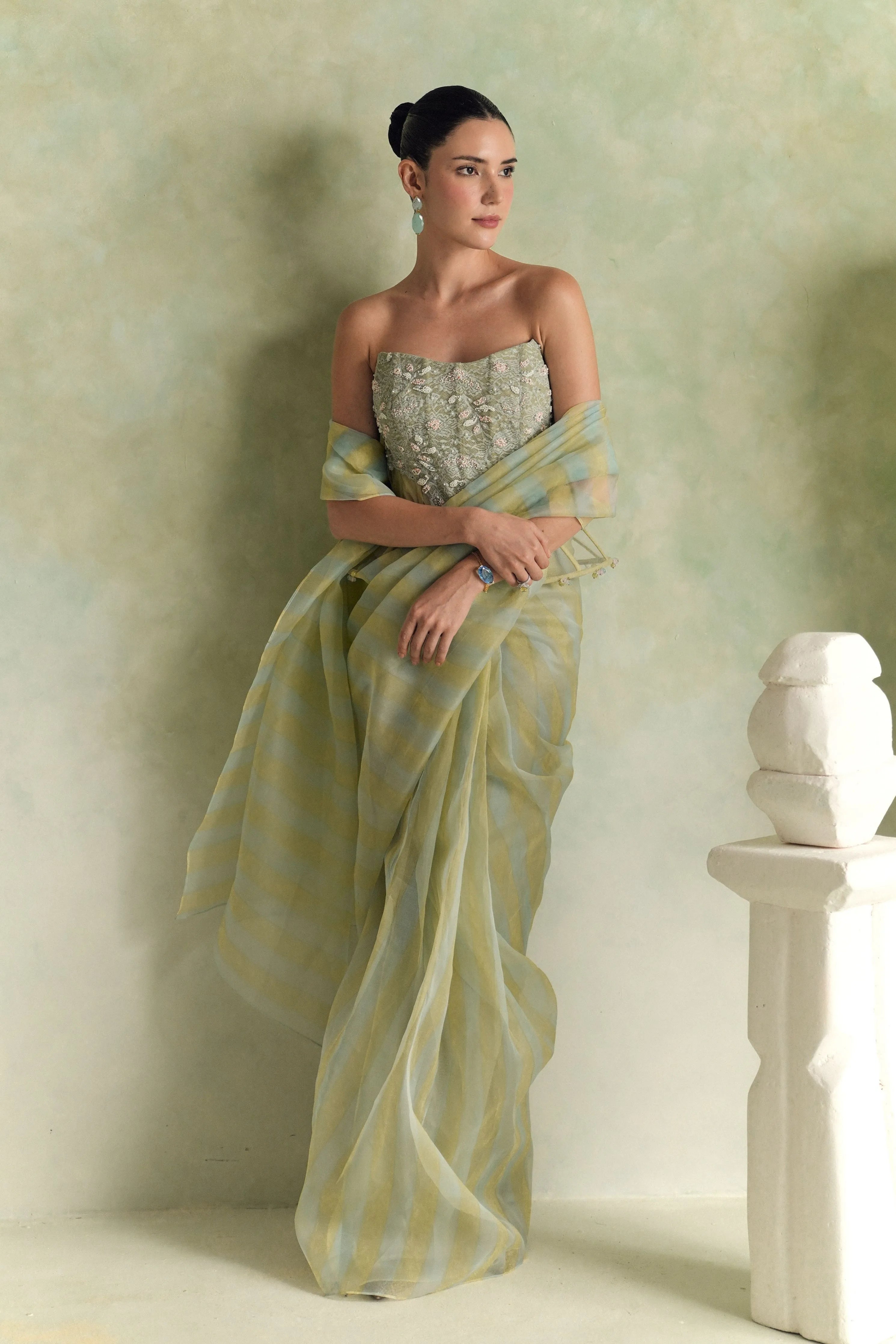 Riviera Draped Saree Set