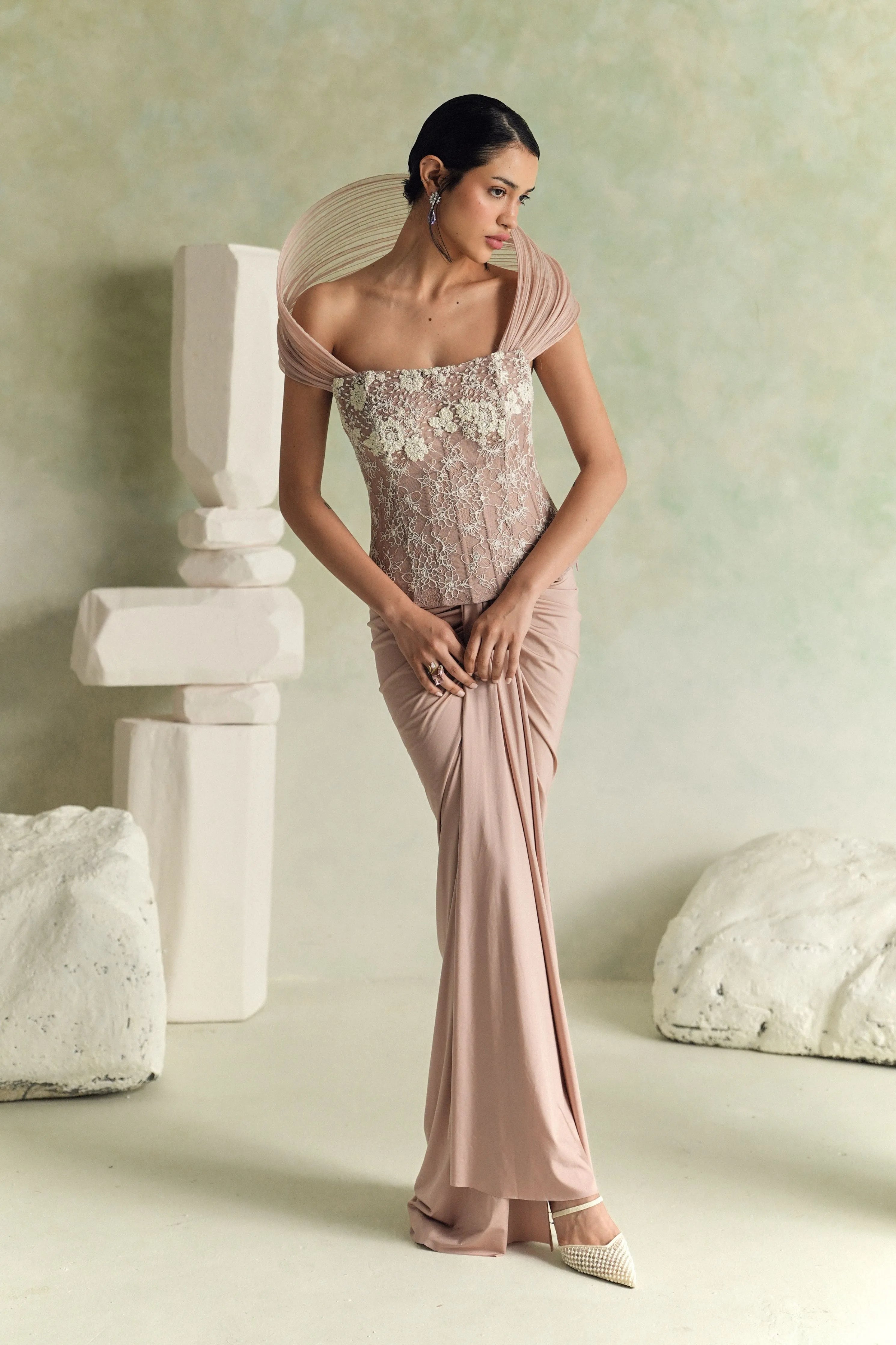 Chianti Draped Saree Set