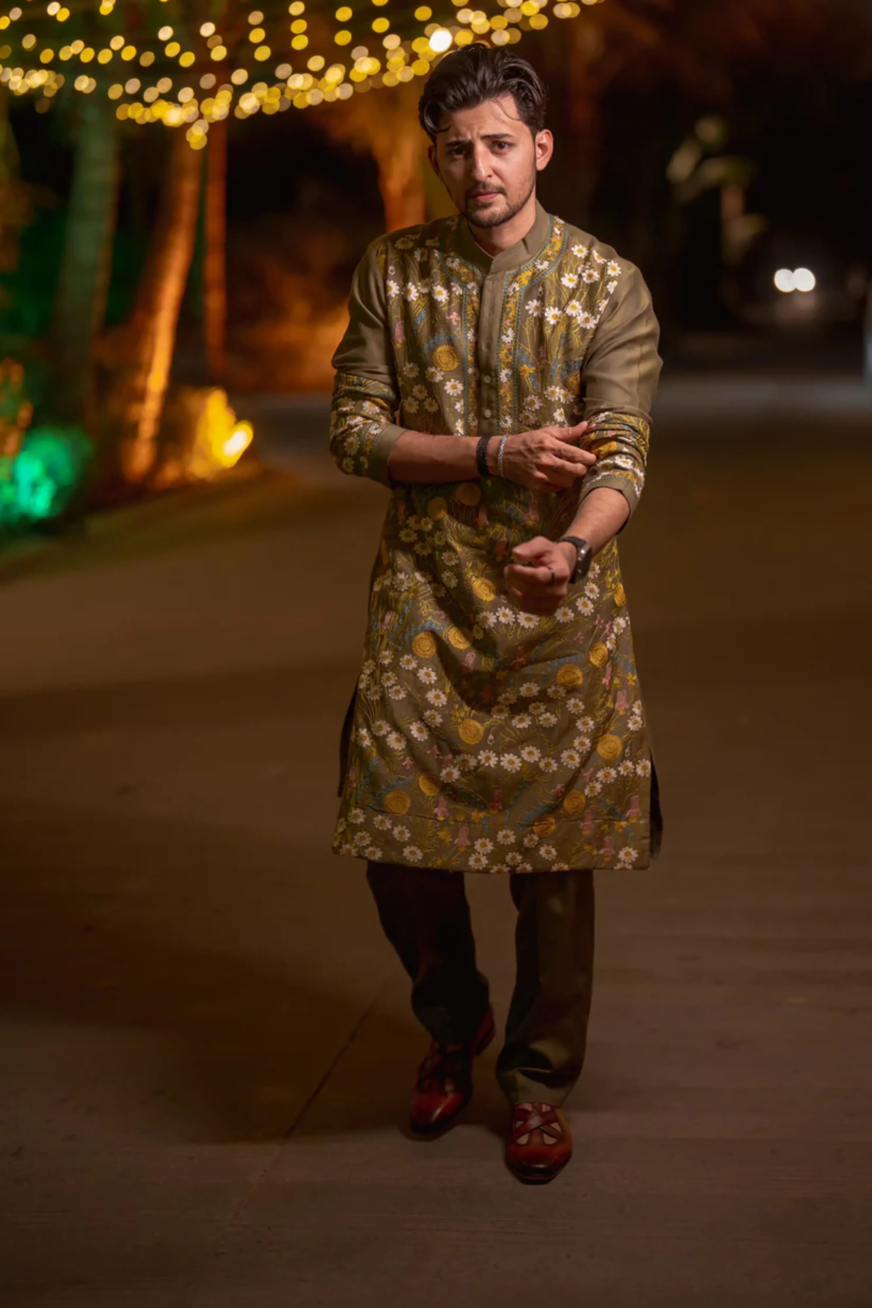 Darshan Raval In Olive Garden Kurta Set