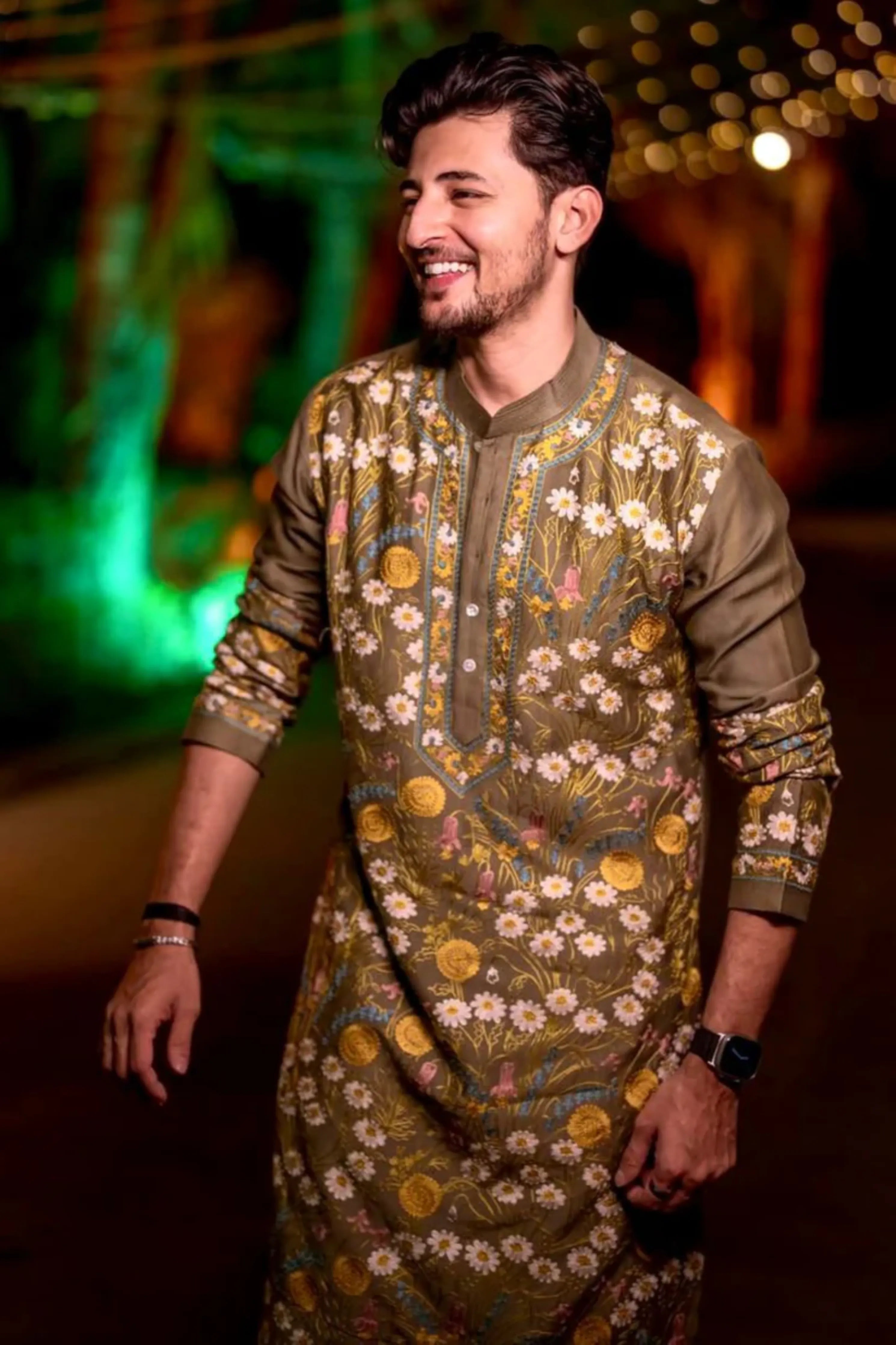 Darshan Raval In Olive Garden Kurta Set