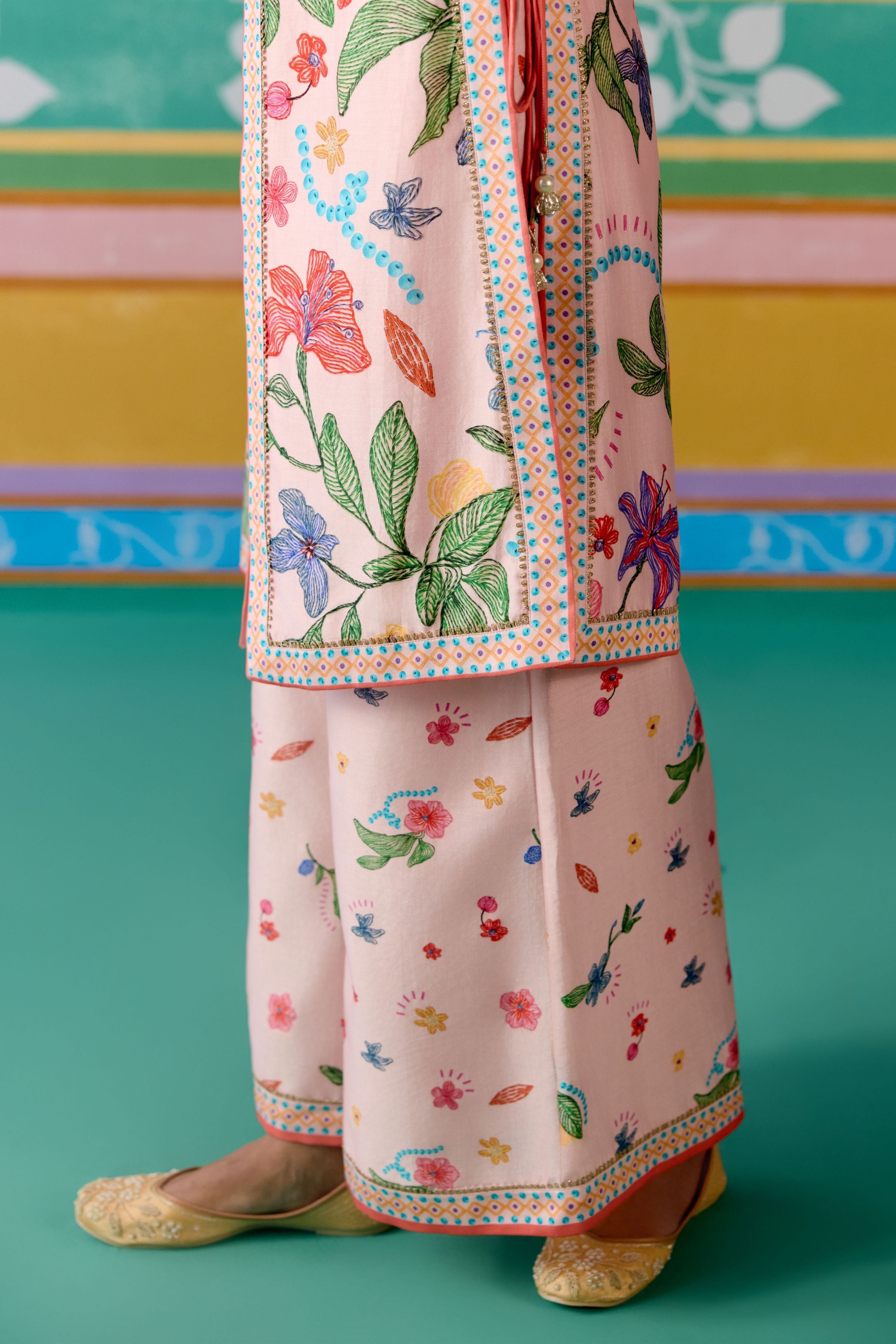 Dusty Pink Floral Jacket Set