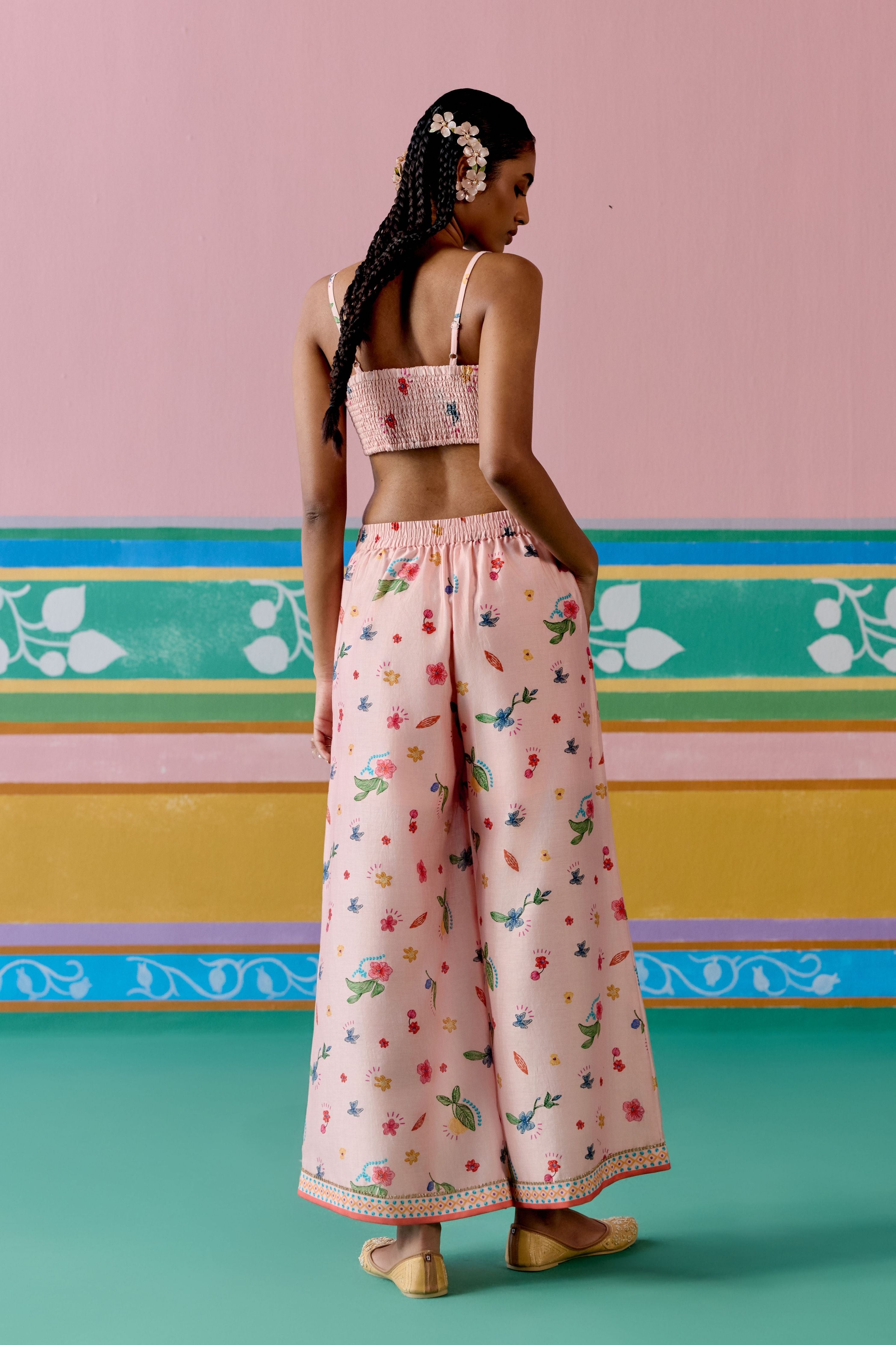 Dusty Pink Floral Jacket Set