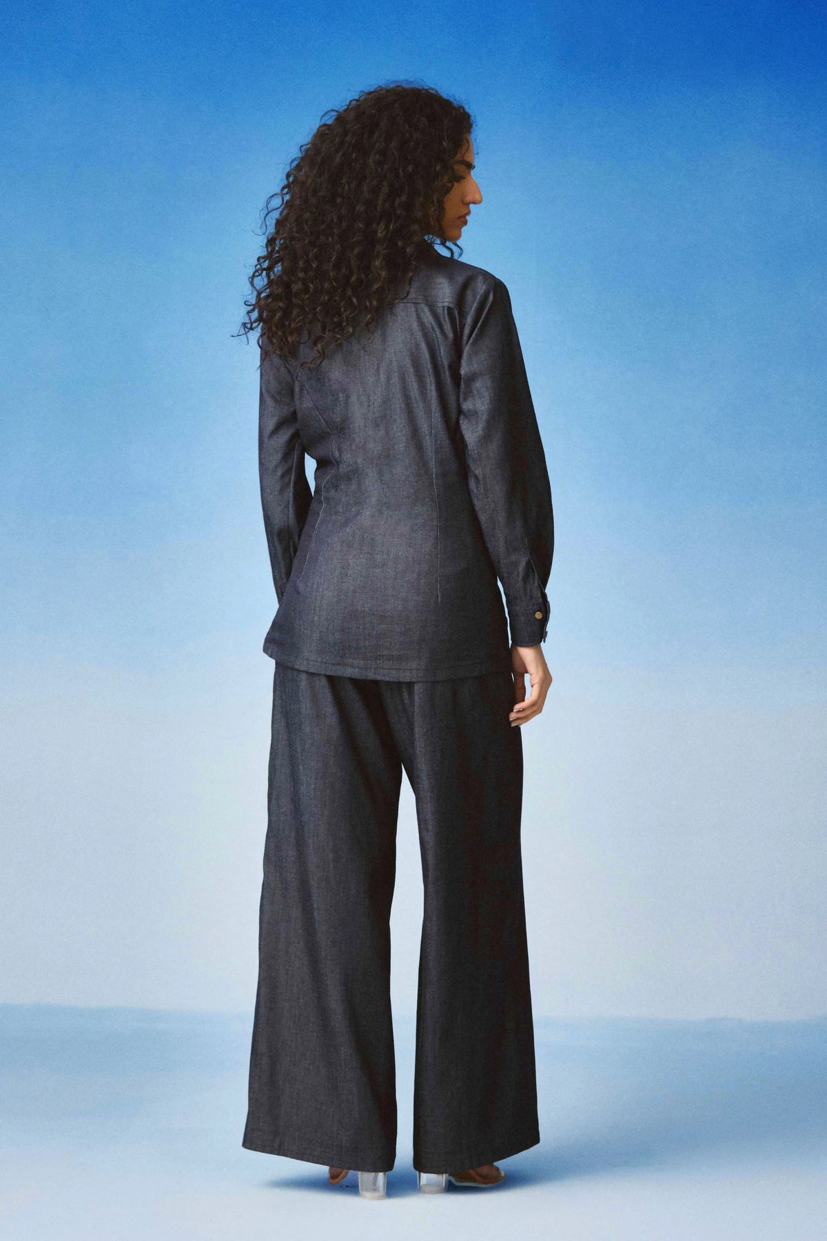 Draped Denim Set