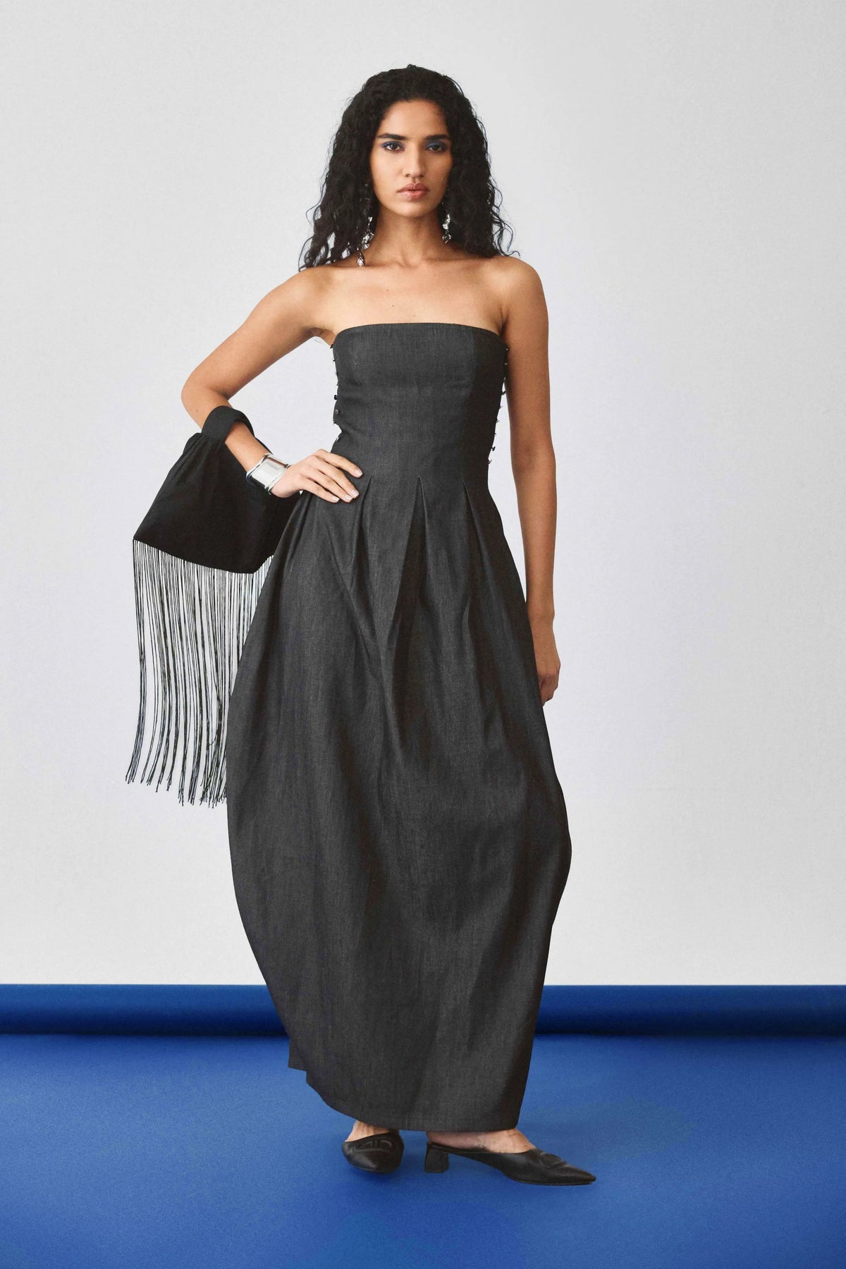 Flared Baloon Denim Dress