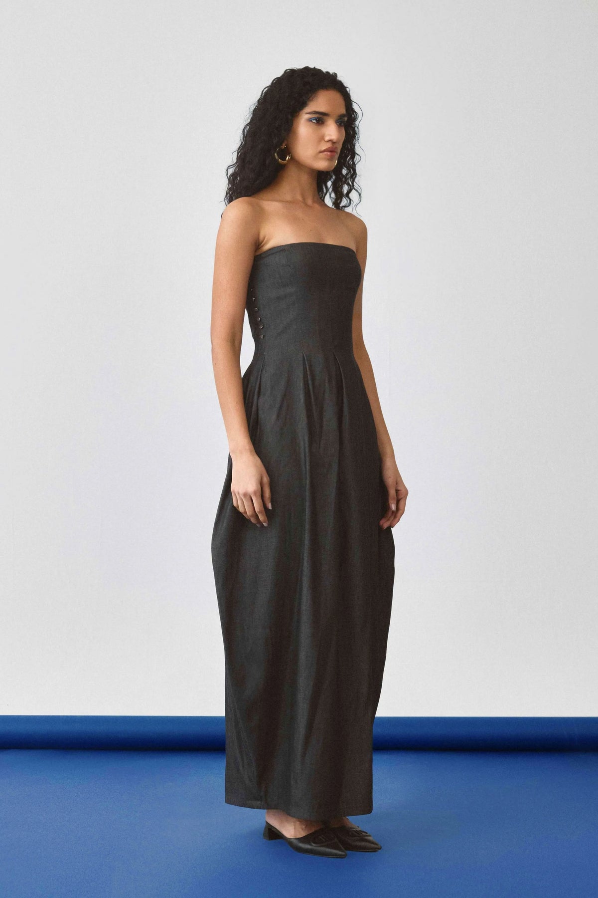 Flared Baloon Denim Dress