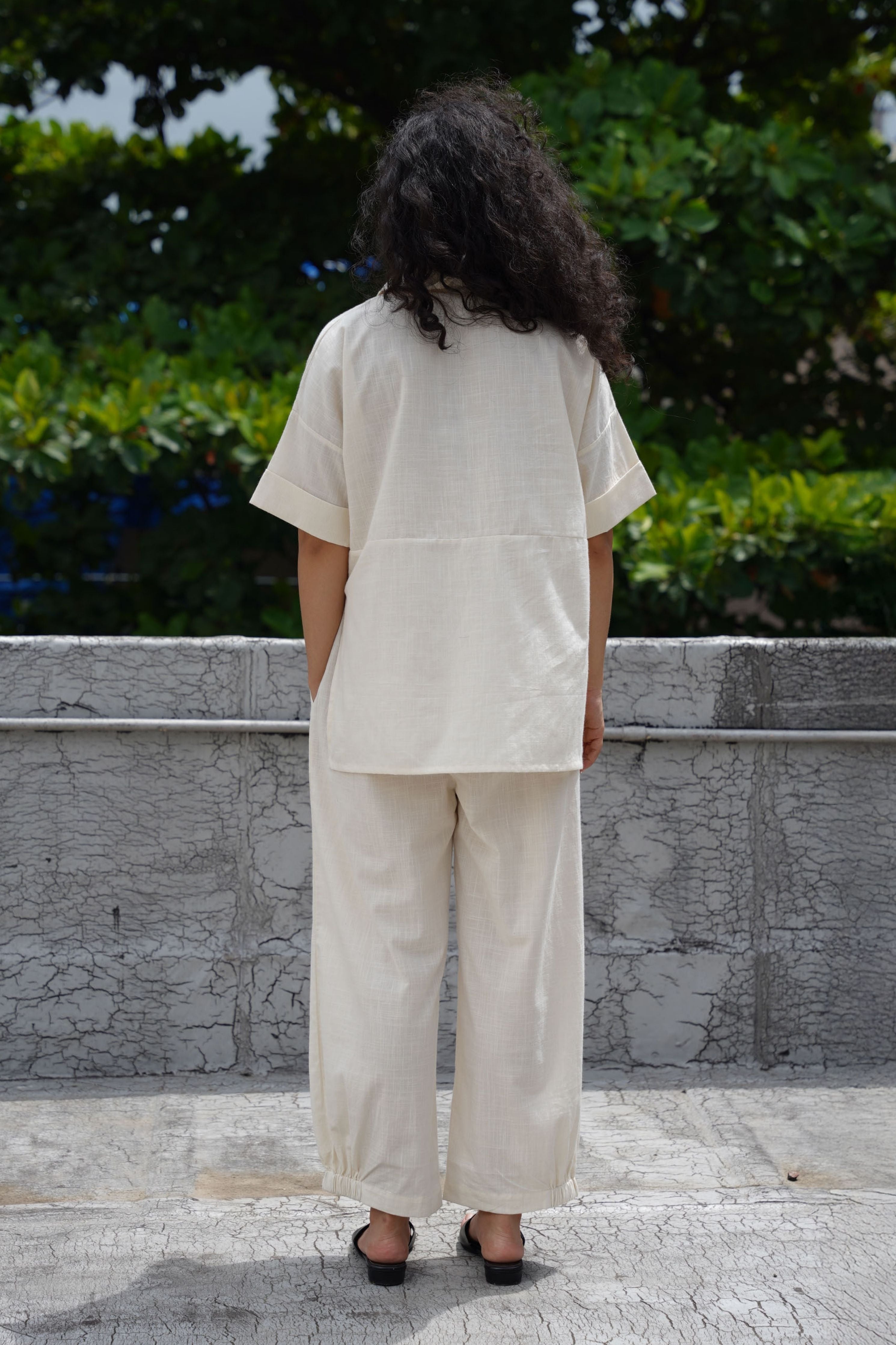 Oatmeal Ekin Shirt & Hera Cotton Co-Ord Set