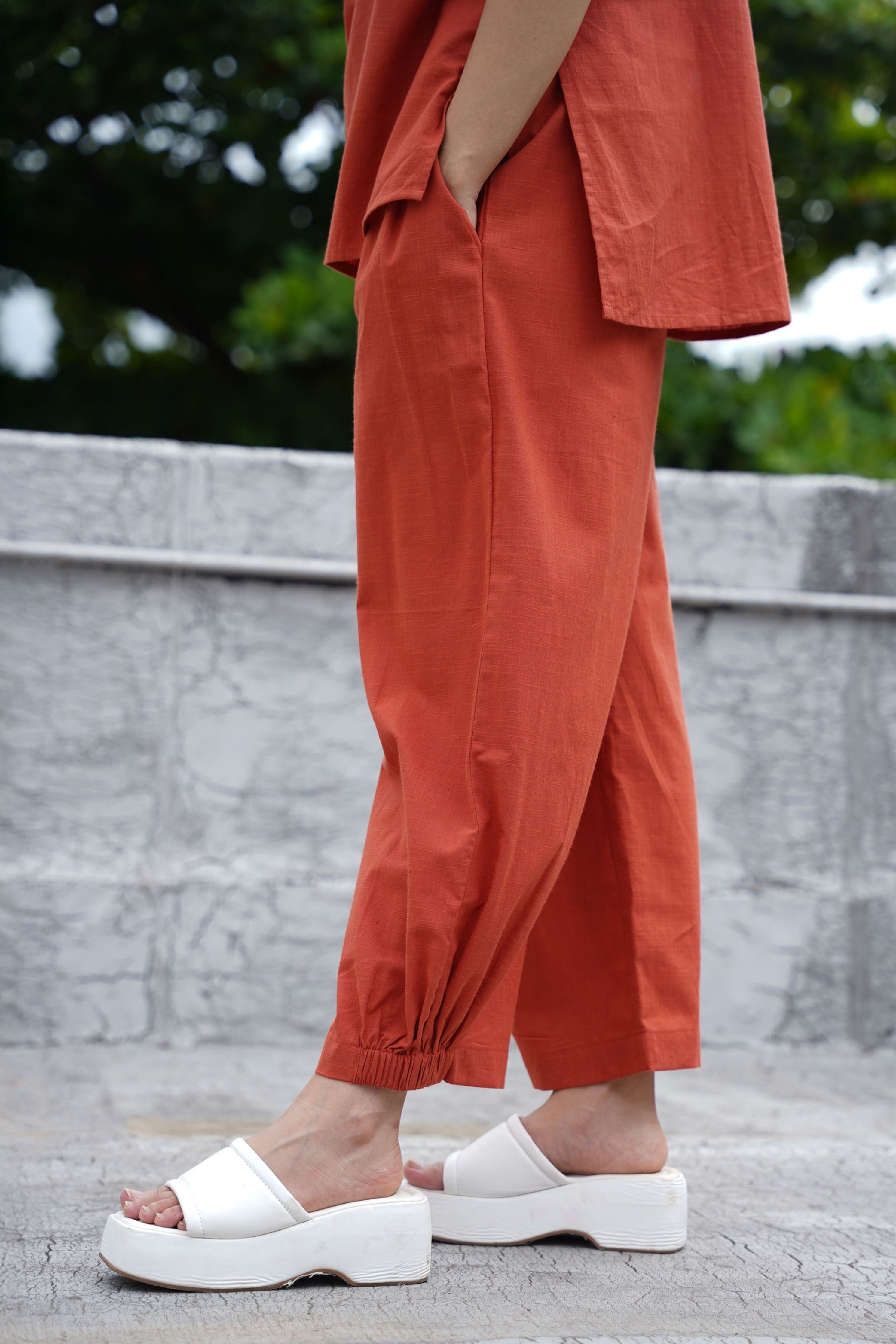 Rust Ekin Shirt & Hera Cotton Co-Ord Set
