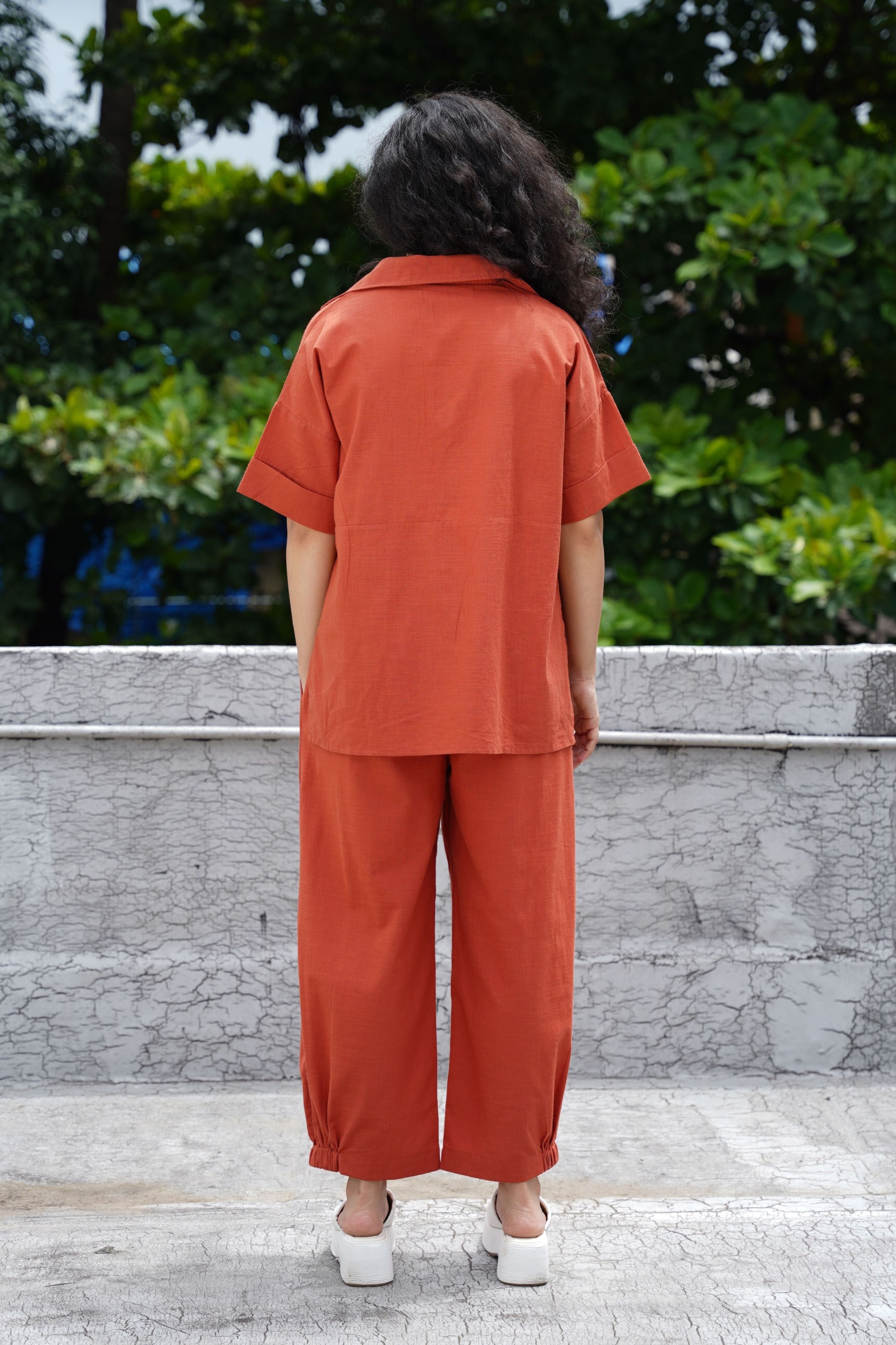 Rust Ekin Shirt & Hera Cotton Co-Ord Set