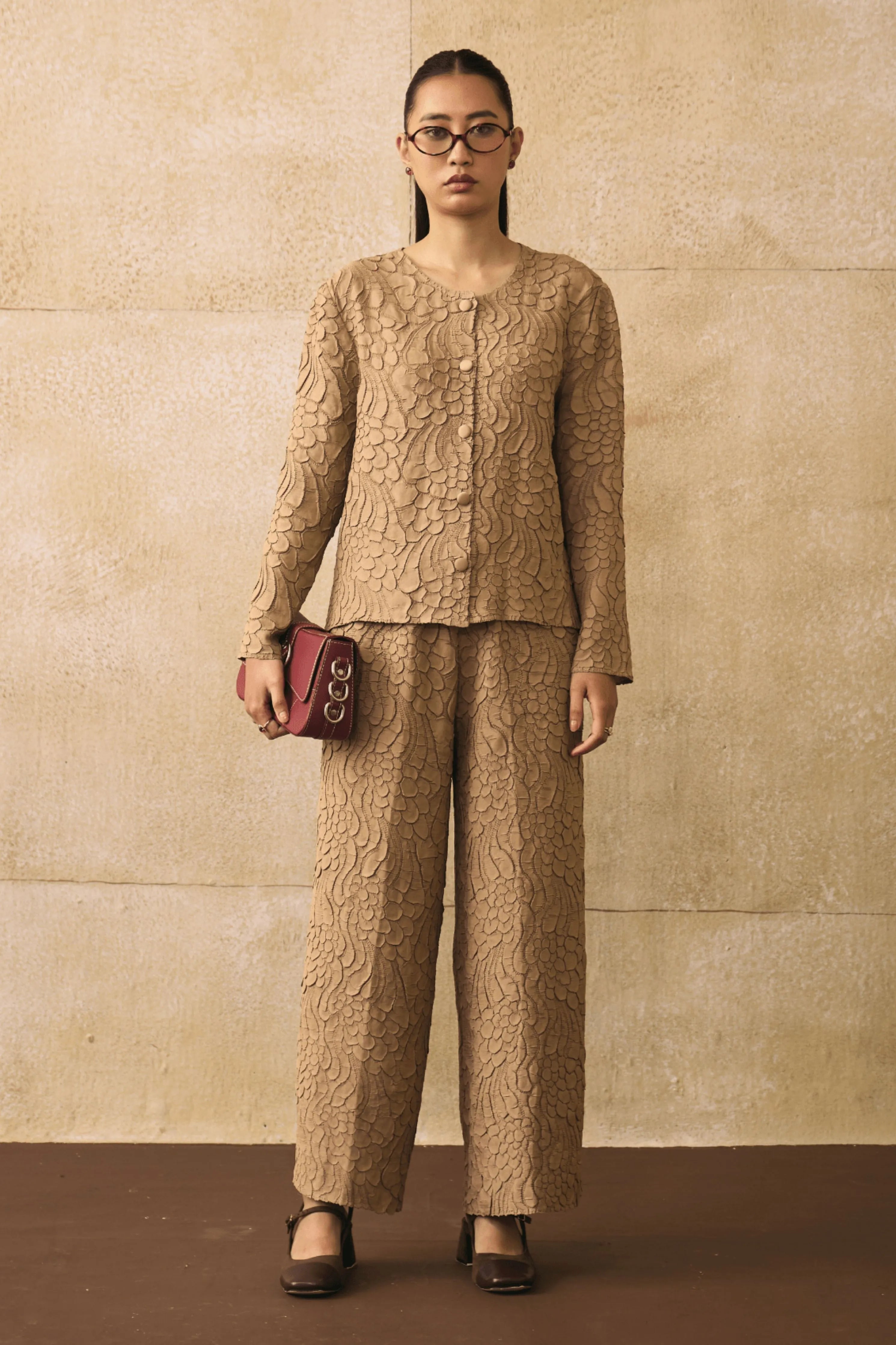 Beige Elnia Co-Ord  Set